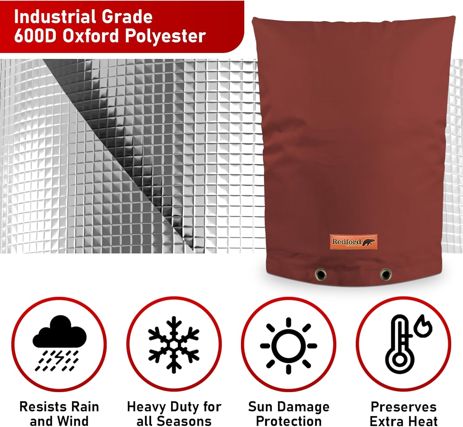 Redford Supply Co. Cold Snap – Cubierta aislante de doble pared de algodón para prevención de reflujo (5 F) – Cubiertas para rociadores para