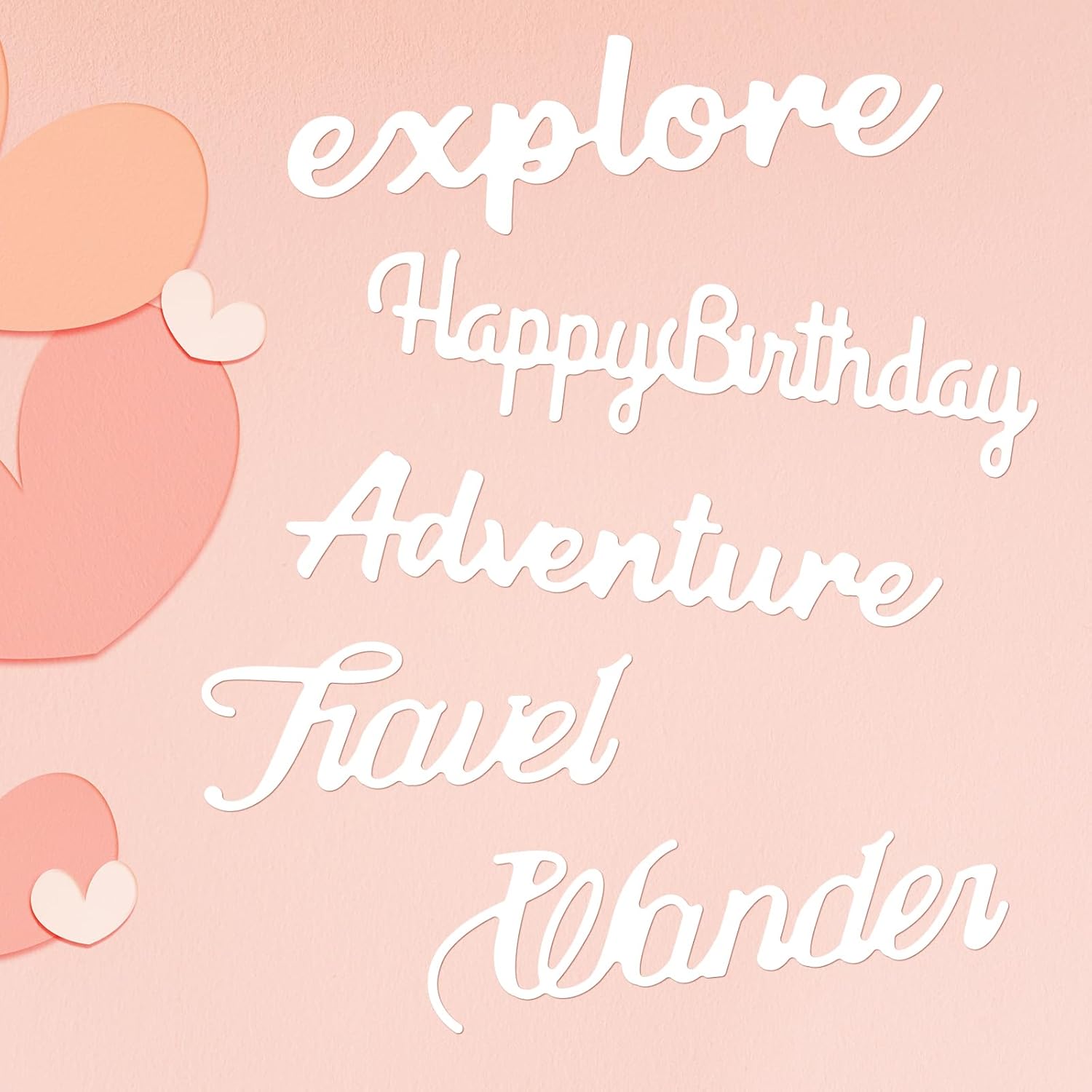 2 troqueles de metal para bolsas de viaje, troquelados de metal para hacer tarjetas, troqueladores de globos, letreros de texto troquelados de