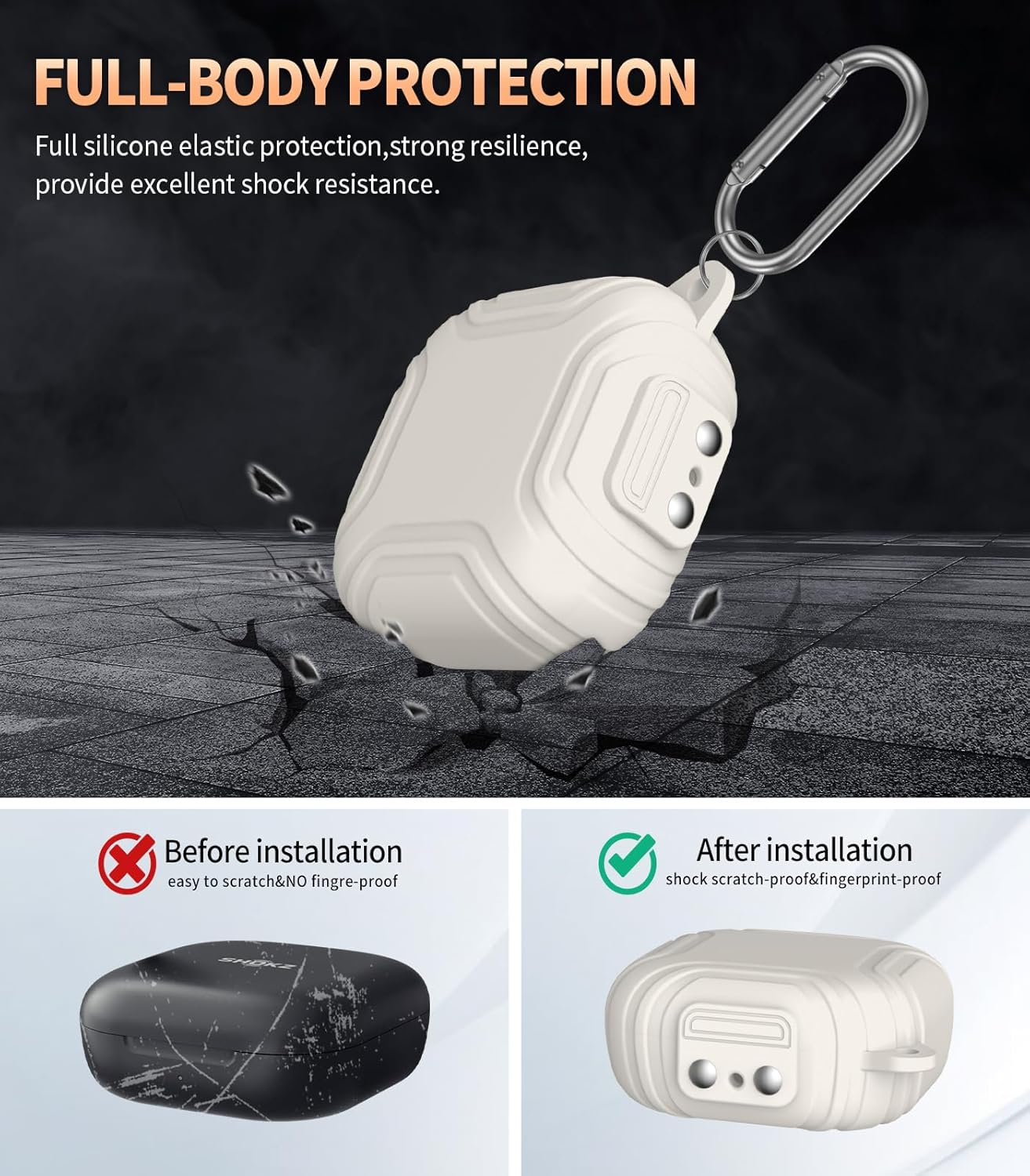 Alquar – Funda protectora de silicona resistente a los arañazos y golpes, compatible solo con SHOKZ OpenFit T910, funda de carga para auriculares