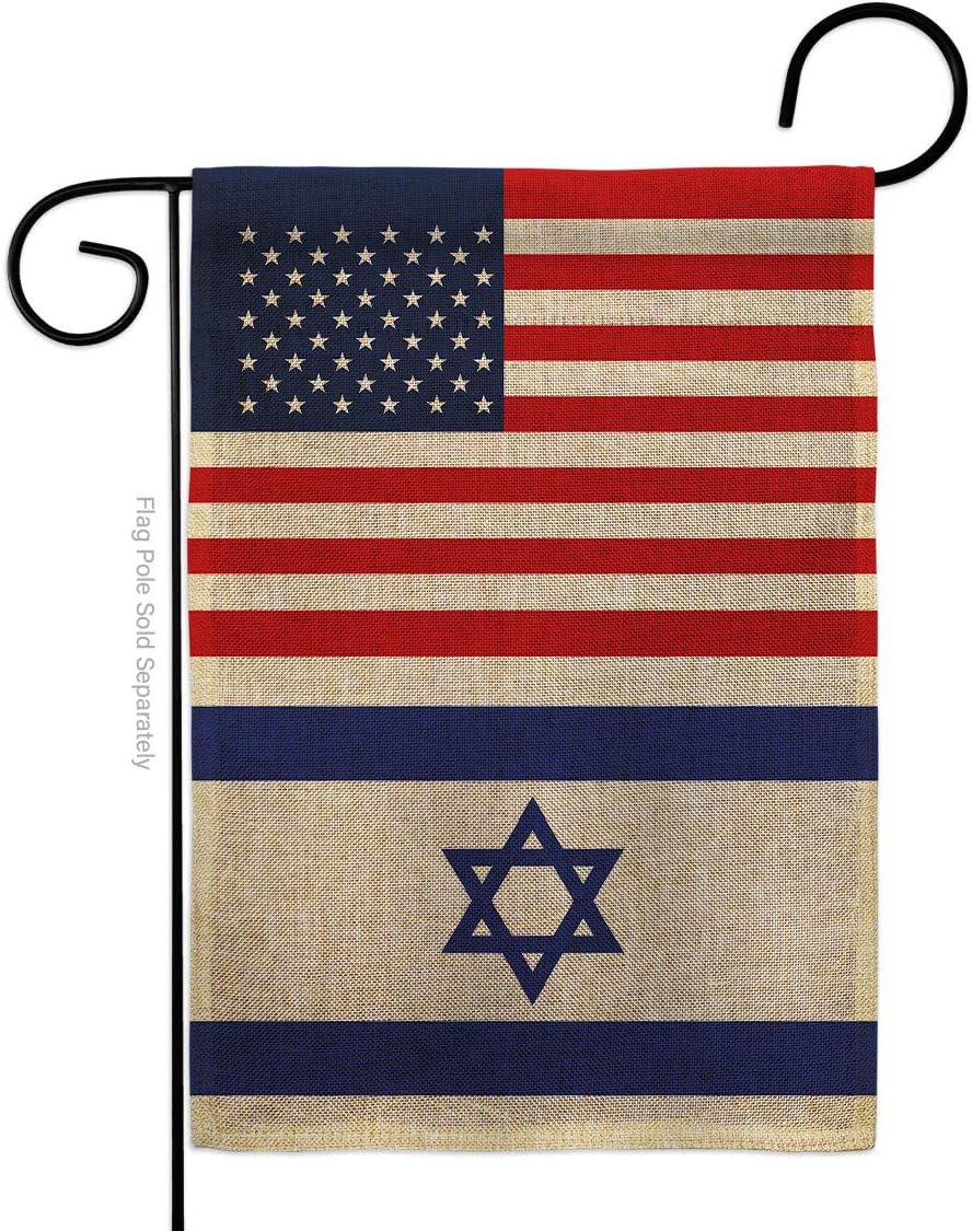 Bandera israelí estadounidense de bandera de Israel, bandera de arpillera, pared, césped, puerta, habitación, póster al aire libre, tapiz interior