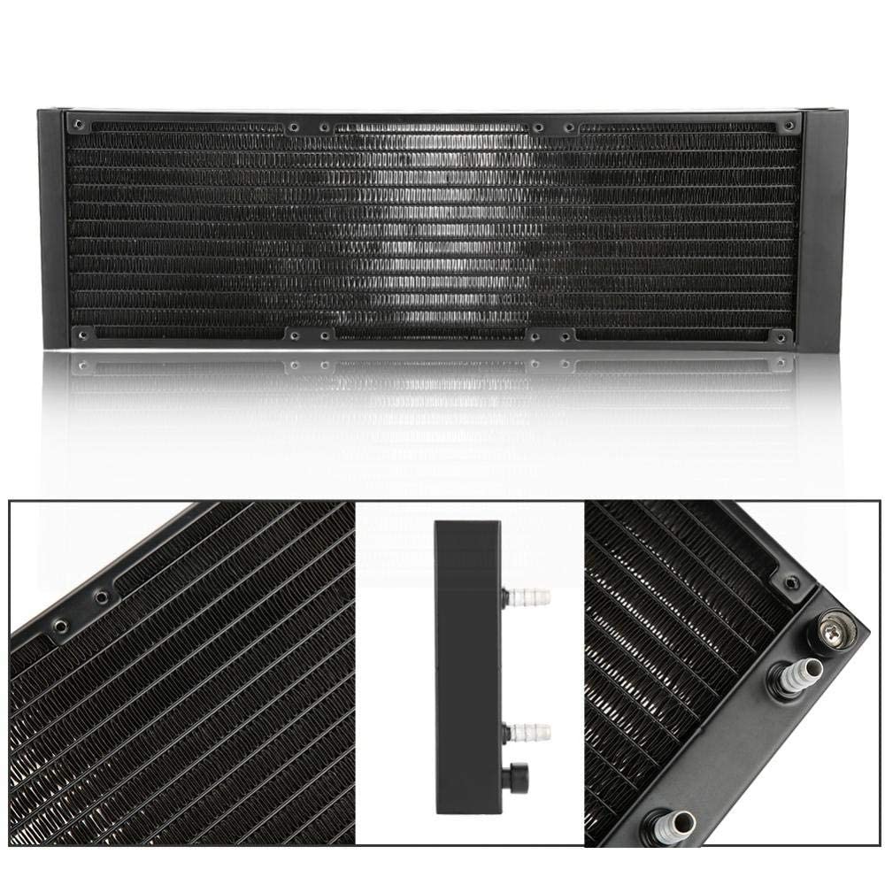 Intercambiador de calor de 12 tubos Radiador Intercambiador de calor de computadora duradera para sistema de refrigeración por agua de PC (14.173 in)