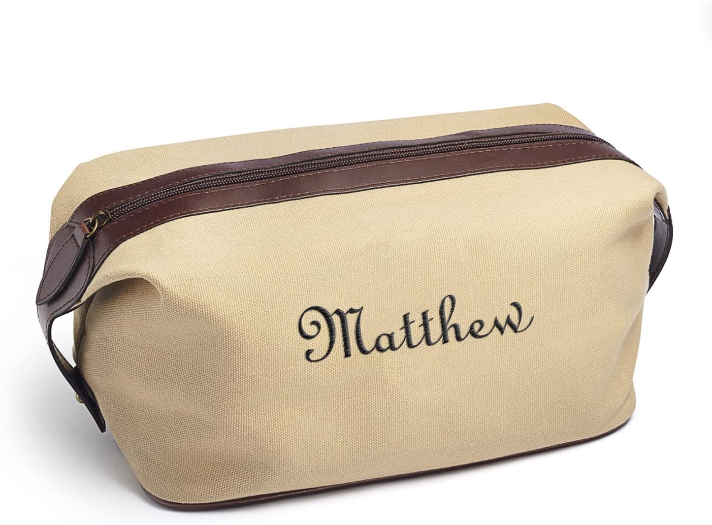 WEDDINGSTAR Neceser de viaje para hombre – Lona marrón claro, Marrón 1 bolsa, No personalizable