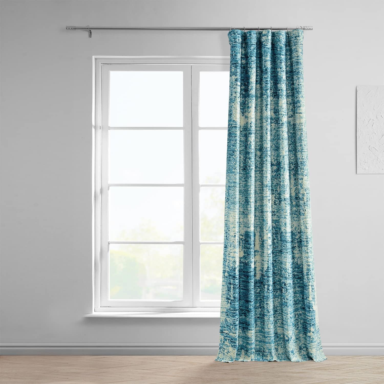 HPD Half Price Drapes BOCH-DLN2013A-108 – Cortinas opacas para dormitorio, 50 x 108 pulgadas, con textura de lino azul, (1 panel)
