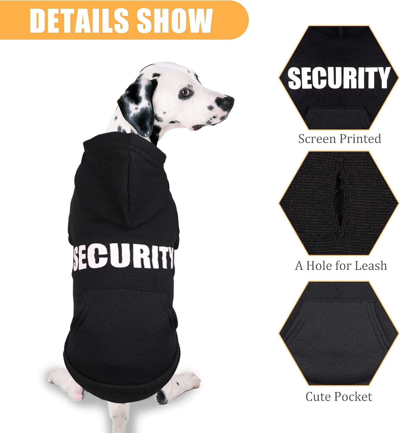 Uteuvili – Sudadera de seguridad con capucha para perros – Suave ropa de vellón cepillado para perros – Sudadera con capucha y bolsillo para perros