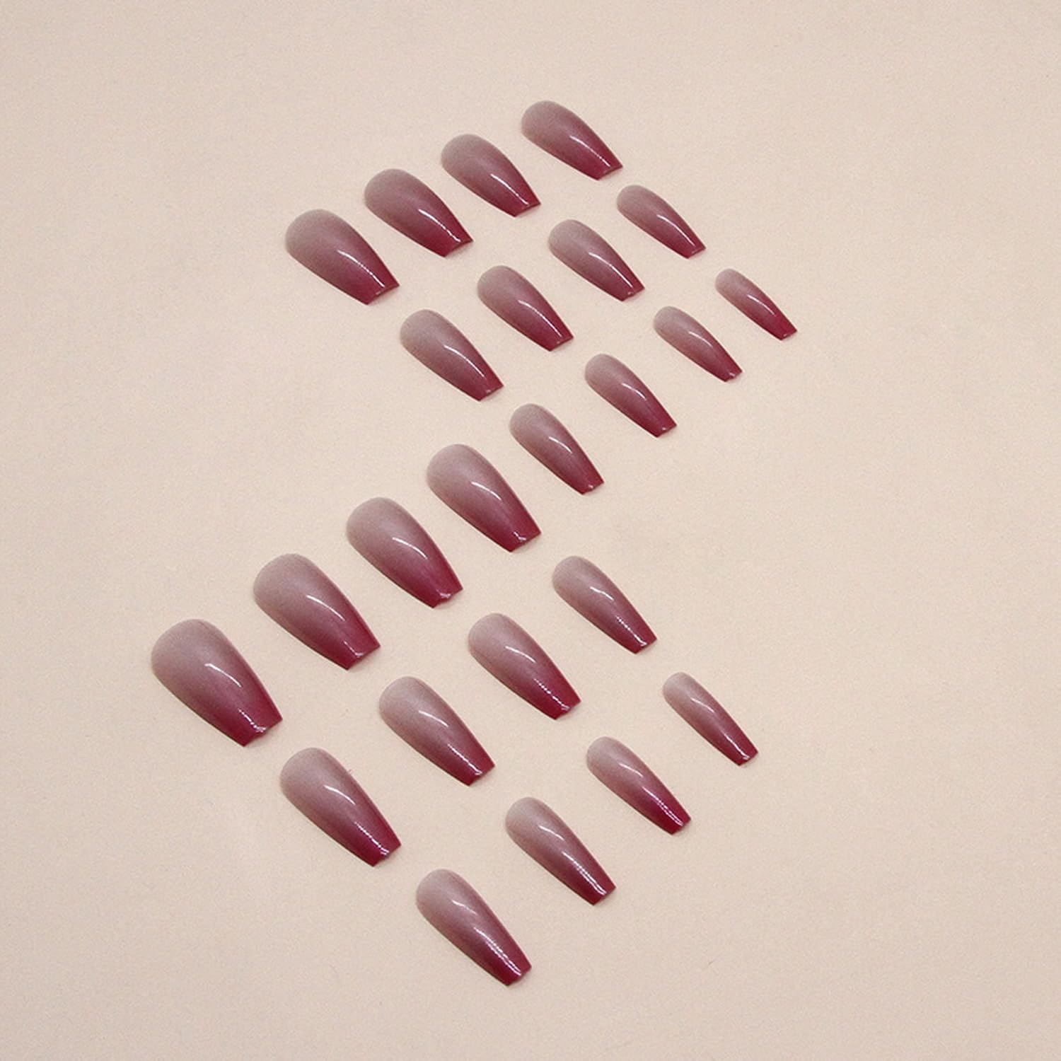 Uñas postizas francesas largas a presión con diseño de aurora cromada, uñas postizas adhesivas de color rosa francés, con espejo, brillantes, uñas