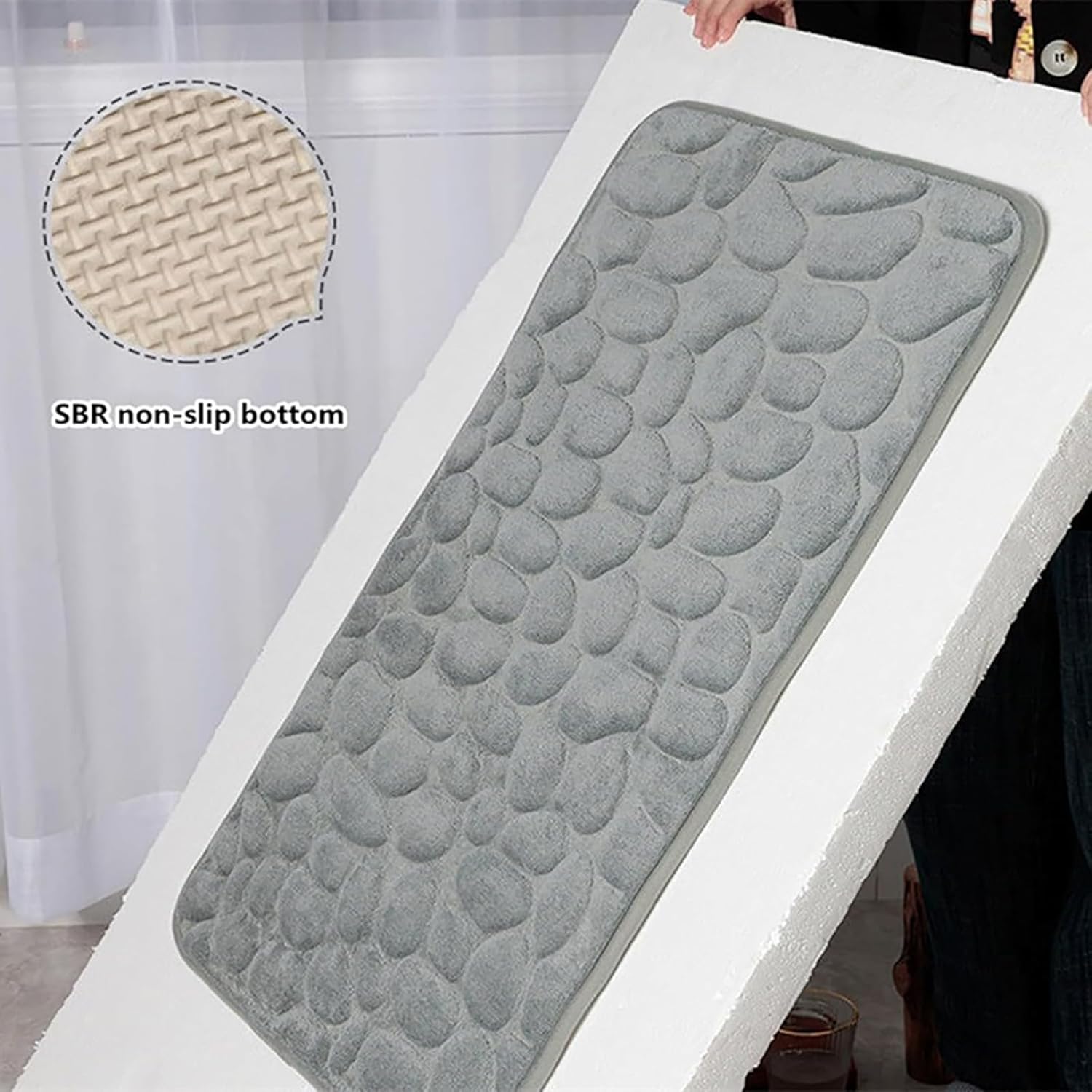 EKYOSHCZ Goodergear – Tapete de baño súper absorbente de 19.7 in x 31.5 in, de espuma viscoelástica, tapete de baño de baño con relieve de