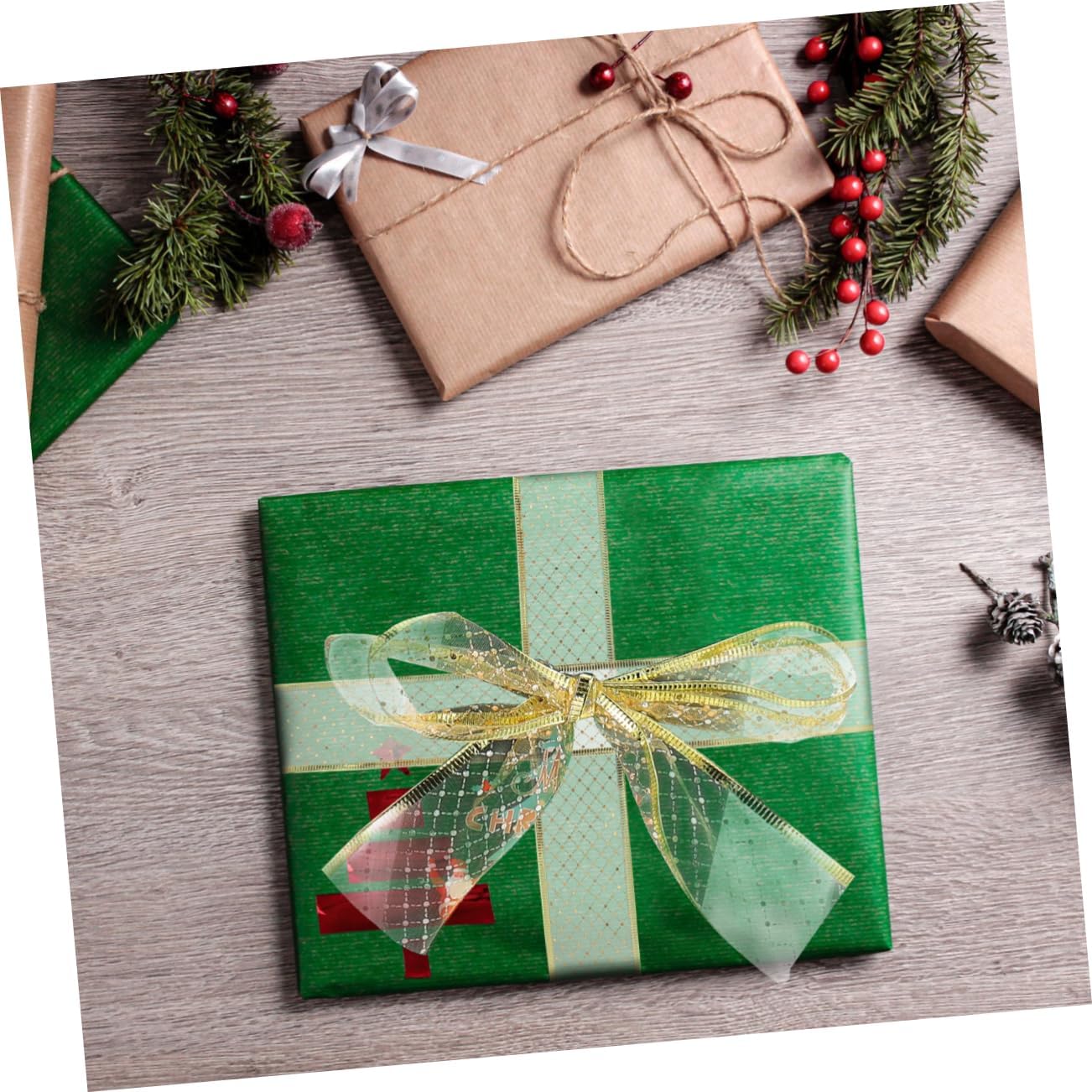 LALAFINA 6 cintas de Navidad anchas para manualidades, cinta de árbol de Navidad, cinta de envoltura de Navidad, relleno de calcetines, cinta de