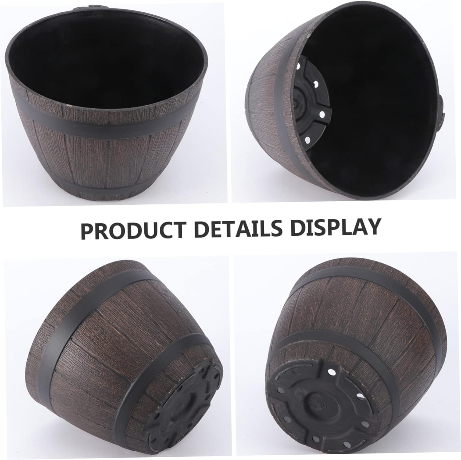 Yardwe 2 piezas de flores al aire libre suculentas macetas macetas de madera al aire libre plantador de madera al aire libre Bonsái Pot imitación