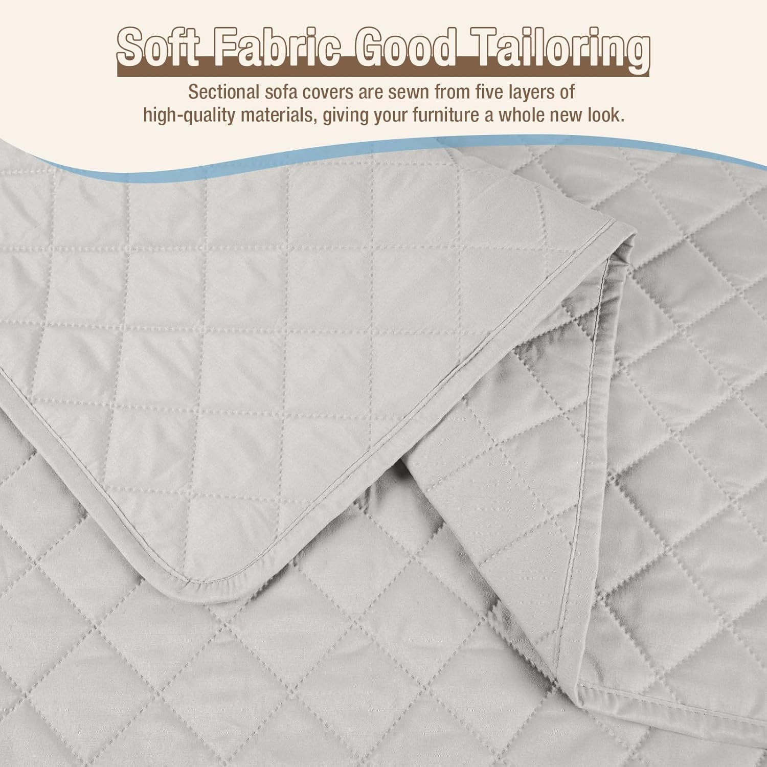 KinCam Fundas de sofá modulares 100% impermeables, fundas reversibles en forma de L, 3 piezas, fundas de sofá para tumbonas seccionales, para