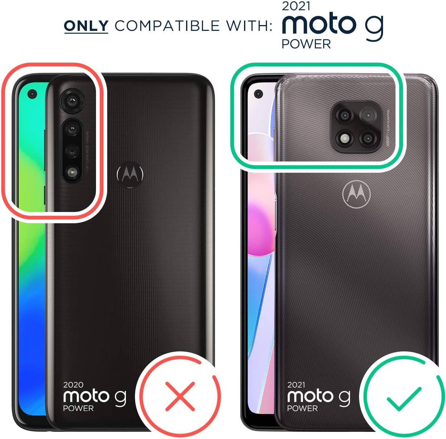 Funda para Moto G Power 2021, funda Motorola G Power 2021, funda antiarañazos a prueba de golpes. Funda híbrida de doble capa para Motorola Moto G