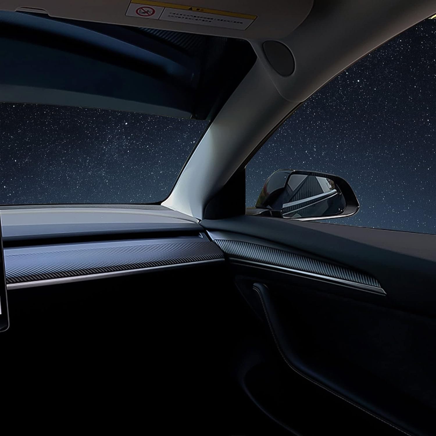 Xotic Tech Set – Kit combinado de panel de tablero interior + cubierta de moldura de puerta, patrón de fibra de carbono mate, compatible con Tesla