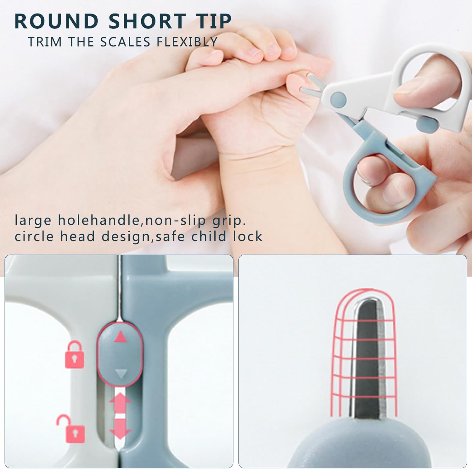 Sunnaltree Kit de recortadora de uñas, cortaúñas para bebés 6 en 1, kit de primeros auxilios para recién nacidos, juego de aseo para bebés (azul)