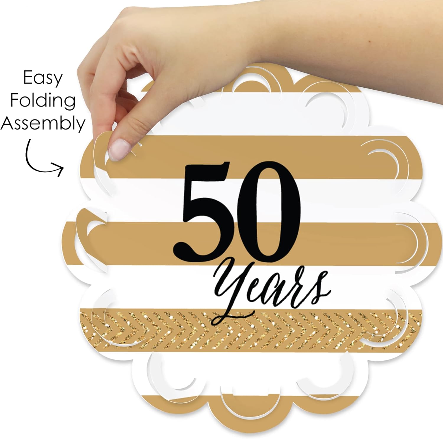 Big Dot of Happiness We Still Do – 50 aniversario de boda – Decoraciones de mesa redonda para fiesta de aniversario – Cargadores de papel – Ajuste
