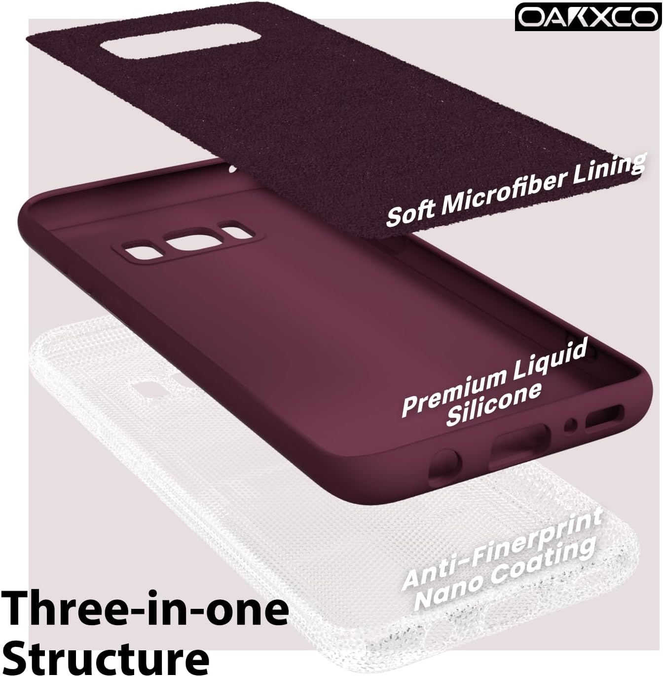oakxco Funda para teléfono Samsung Galaxy S8 con agarre de silicona líquida, bonita funda delgada y delgada de goma suave de TPU para mujeres y