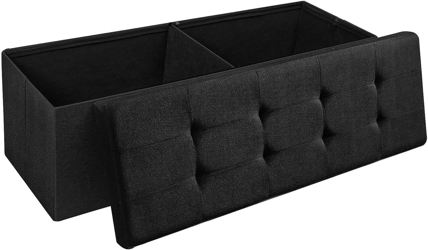 Banco otomano plegable de almacenamiento de 43 pulgadas para sala de estar, dormitorio, entretenimiento de televisión, banco de dormitorio con