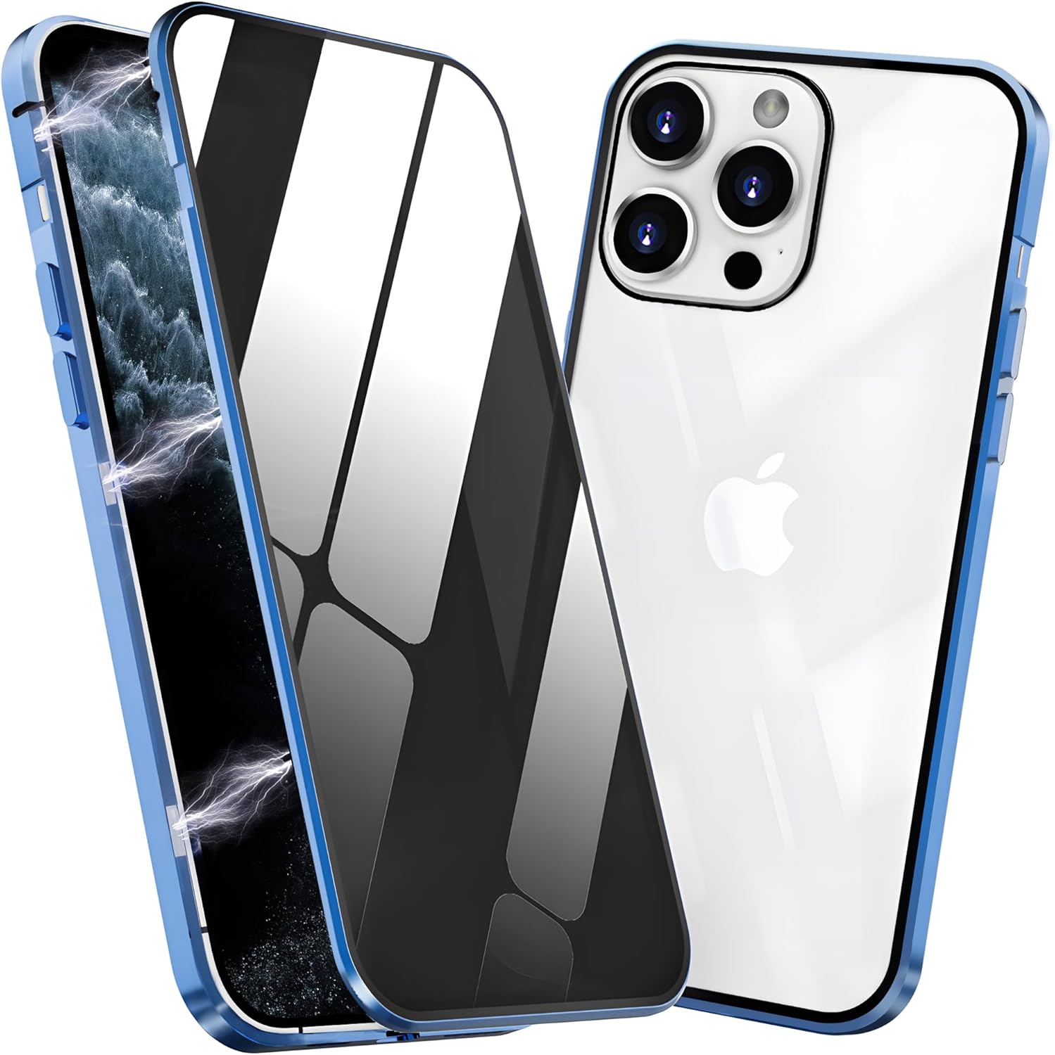 Funda magnética de privacidad para iPhone 11 Pro Max, antiapertura, absorción magnética, protector de pantalla de privacidad de doble cara, vidrio