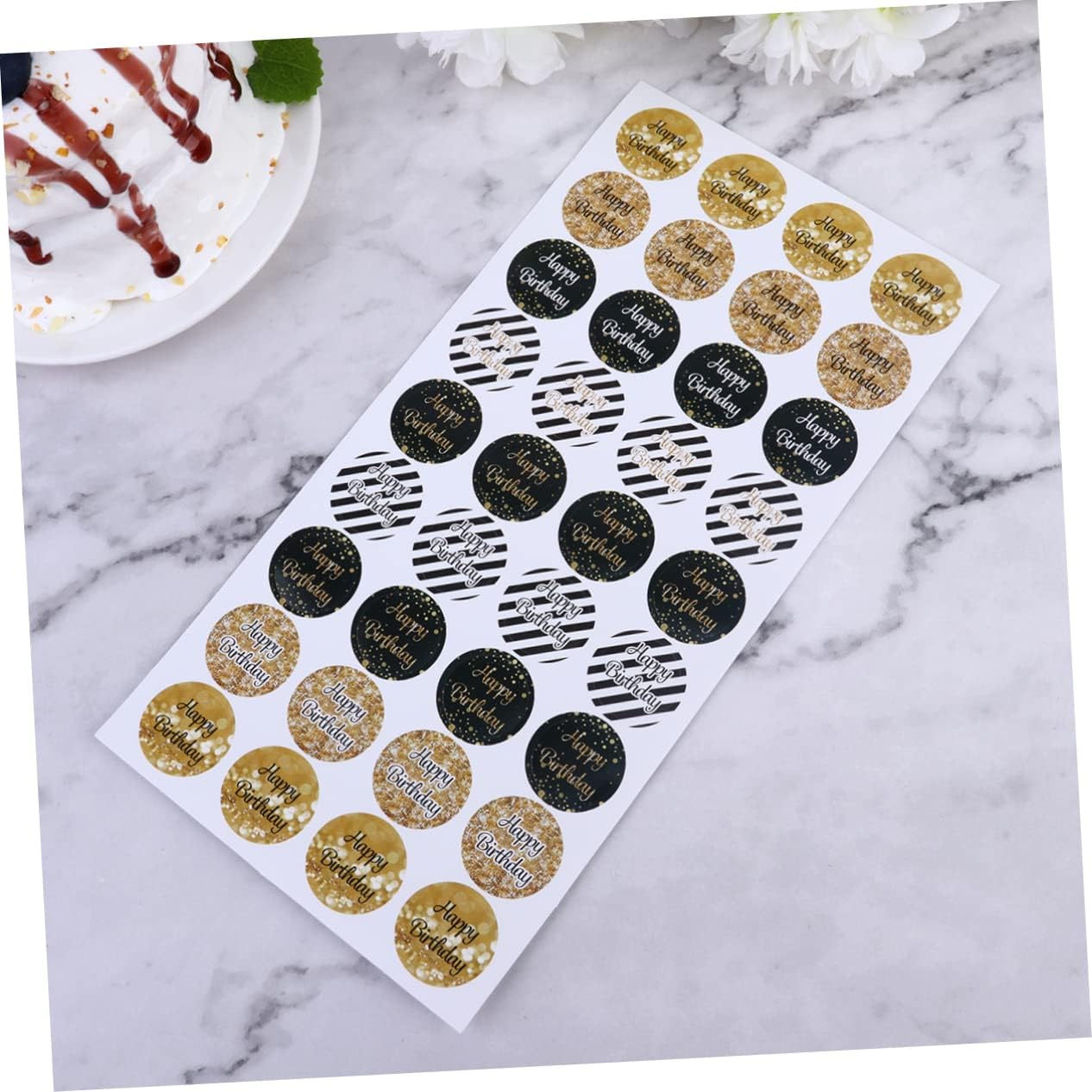 STOBOK 36 Sheets Birthday Labels Stickers Birthday Round Sticker Envelopes Stickers Present Labels Kraft Paper Sticker Sealing Labels Birthday Candy