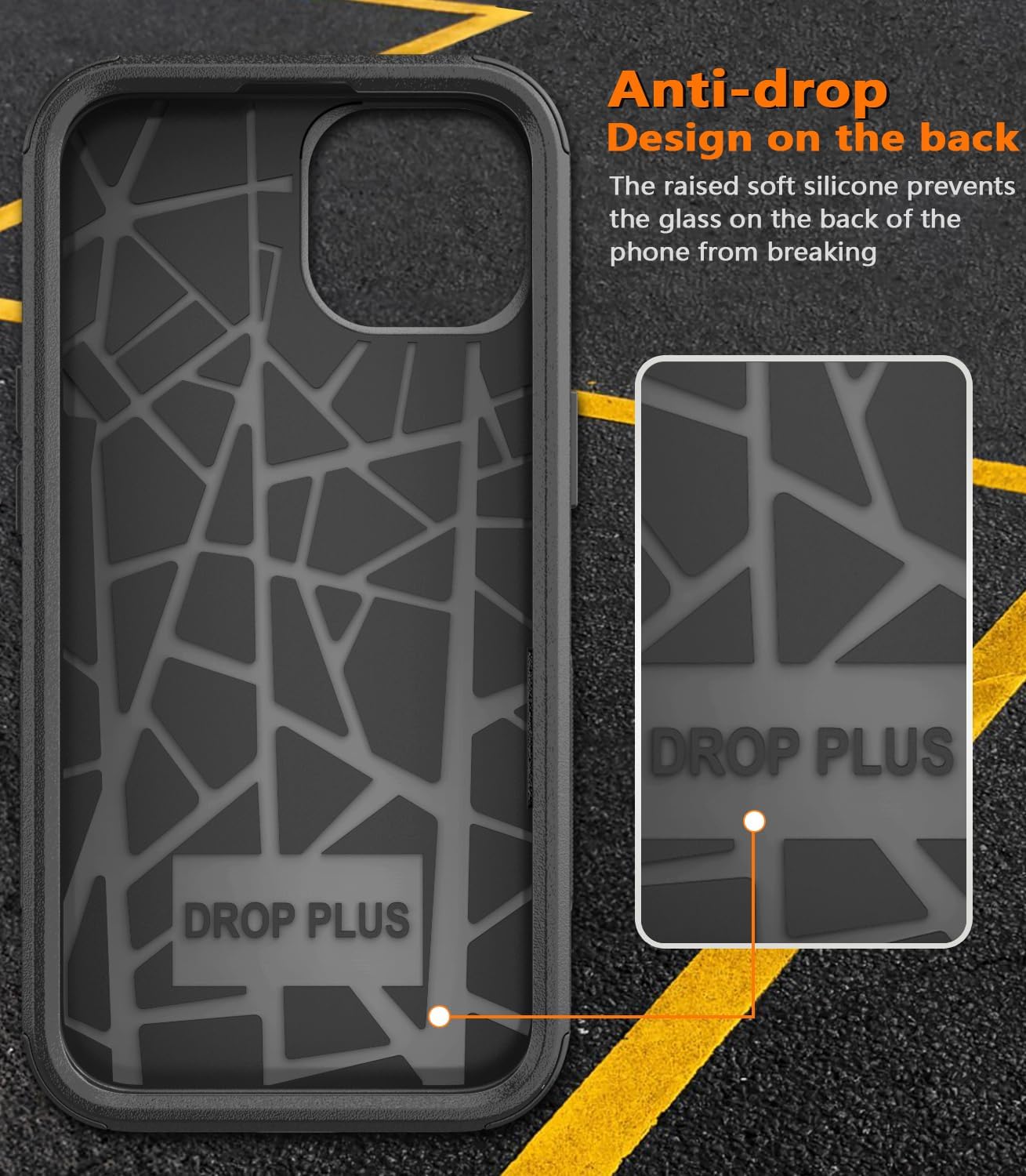 Diverbox Funda para iPhone 15 a prueba de golpes a prueba de caídas protector de pantalla de vidrio templado, funda de protección resistente para
