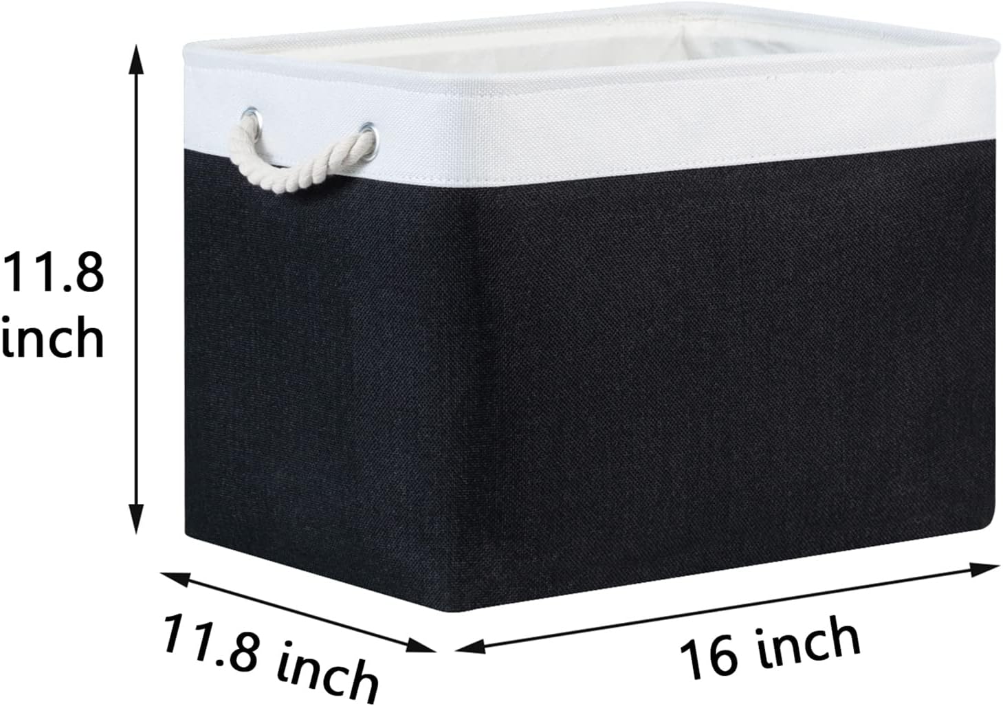 Bidtakay Cestas de almacenamiento negras para estantes, juego de 2 cestas decorativas de tela para organizar 16 x 11.8 x 11.8 pulgadas, canastas