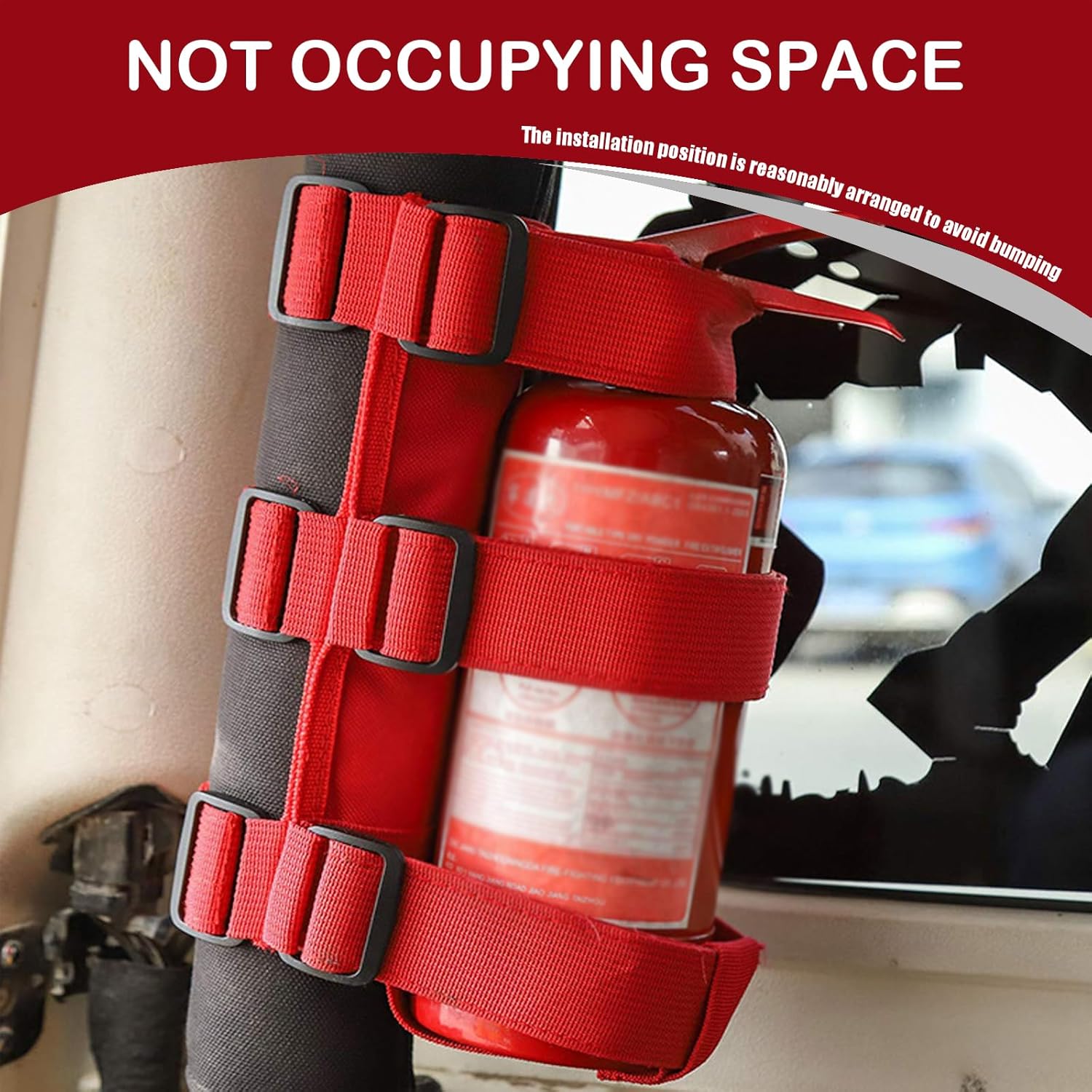 1 correa de soporte para extintor de incendios de automóvil, banda de seguridad ajustable para extintor de incendios, antideslizante, duradero,