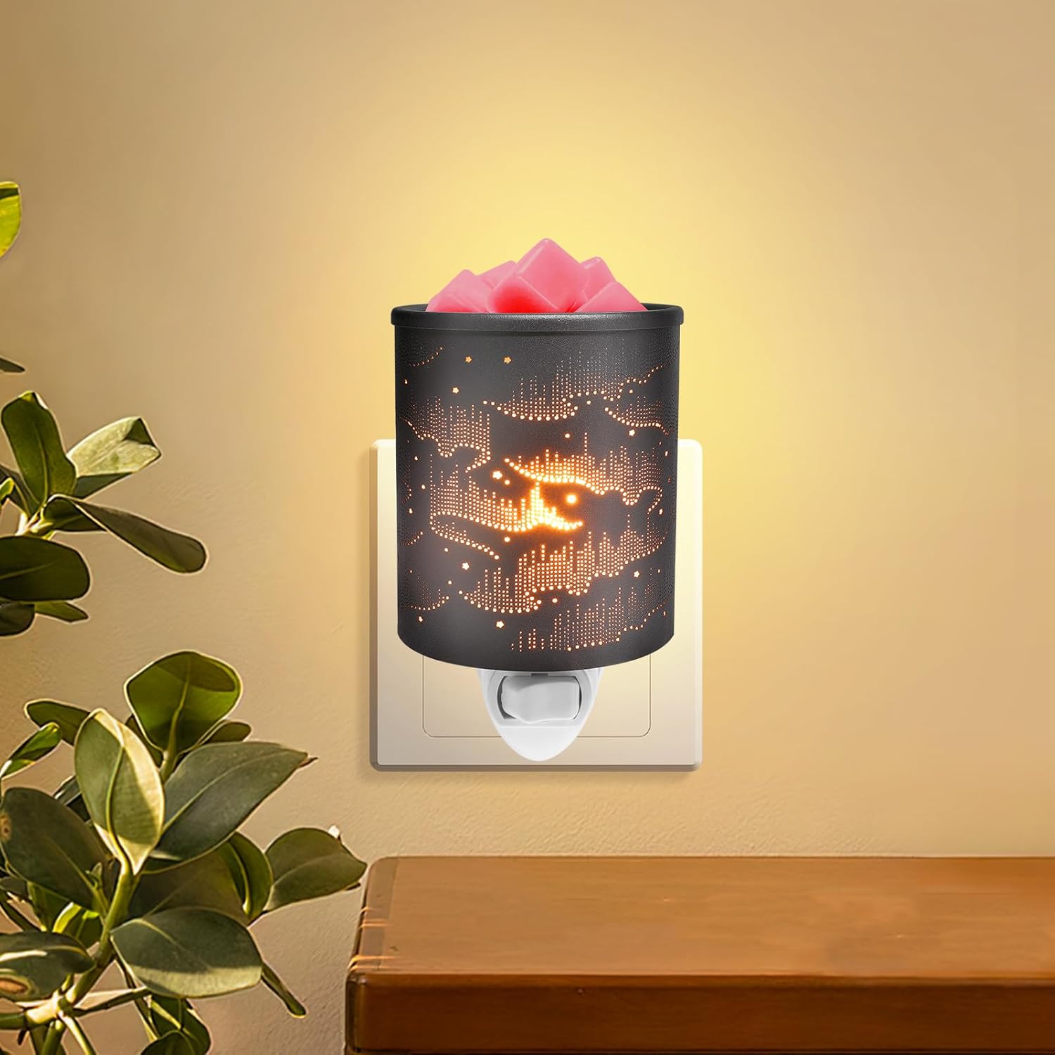 Calentador de cera para derretir enchufable, calentador de cera de metal para cera perfumada, calentador de velas perfumadas decorativas para cubos