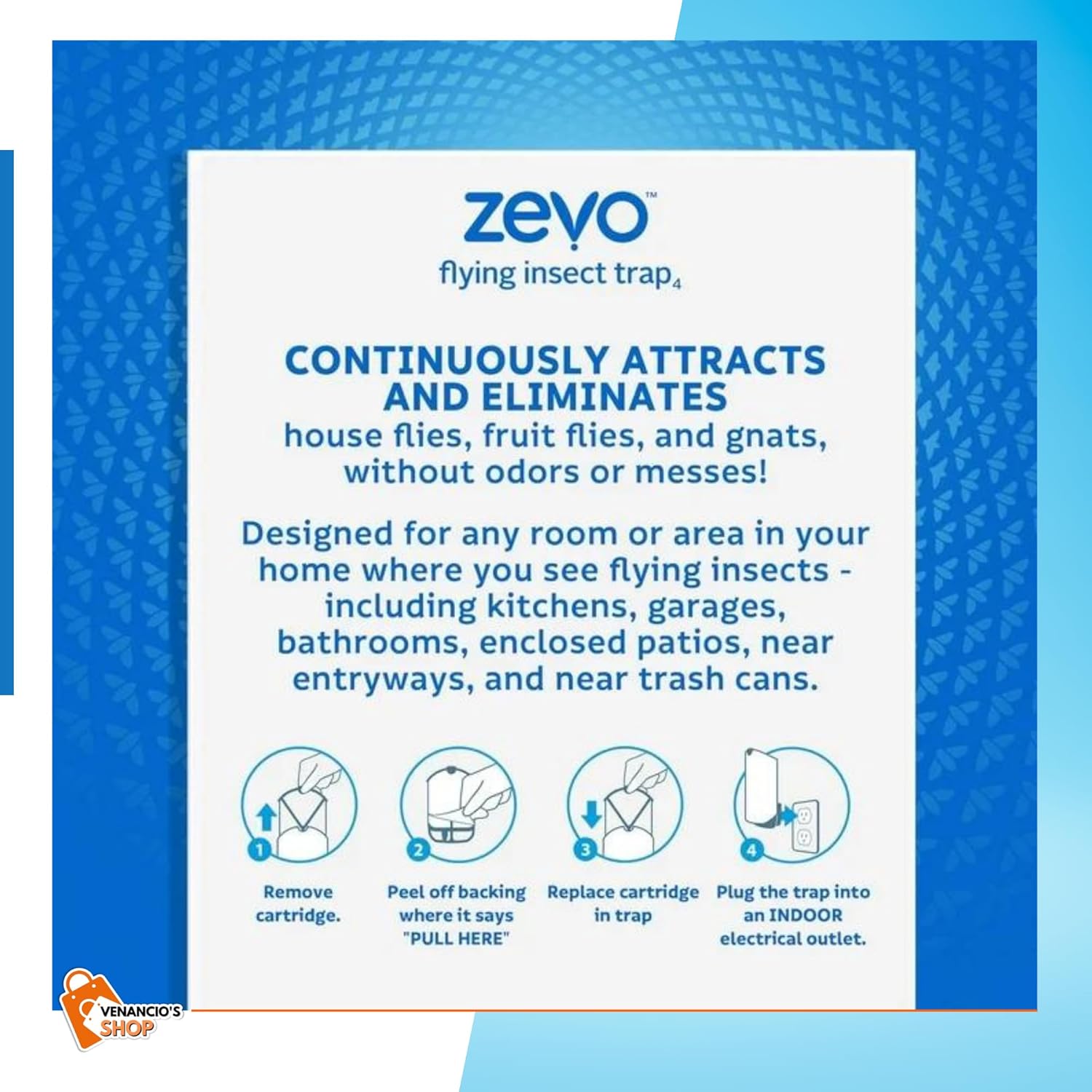 ZEVO – Cartuchos de repuesto  El dispositivo se vende por separado, blanco, cartuchos de repuesto para trampa de insectos voladores ZEVO + (1)