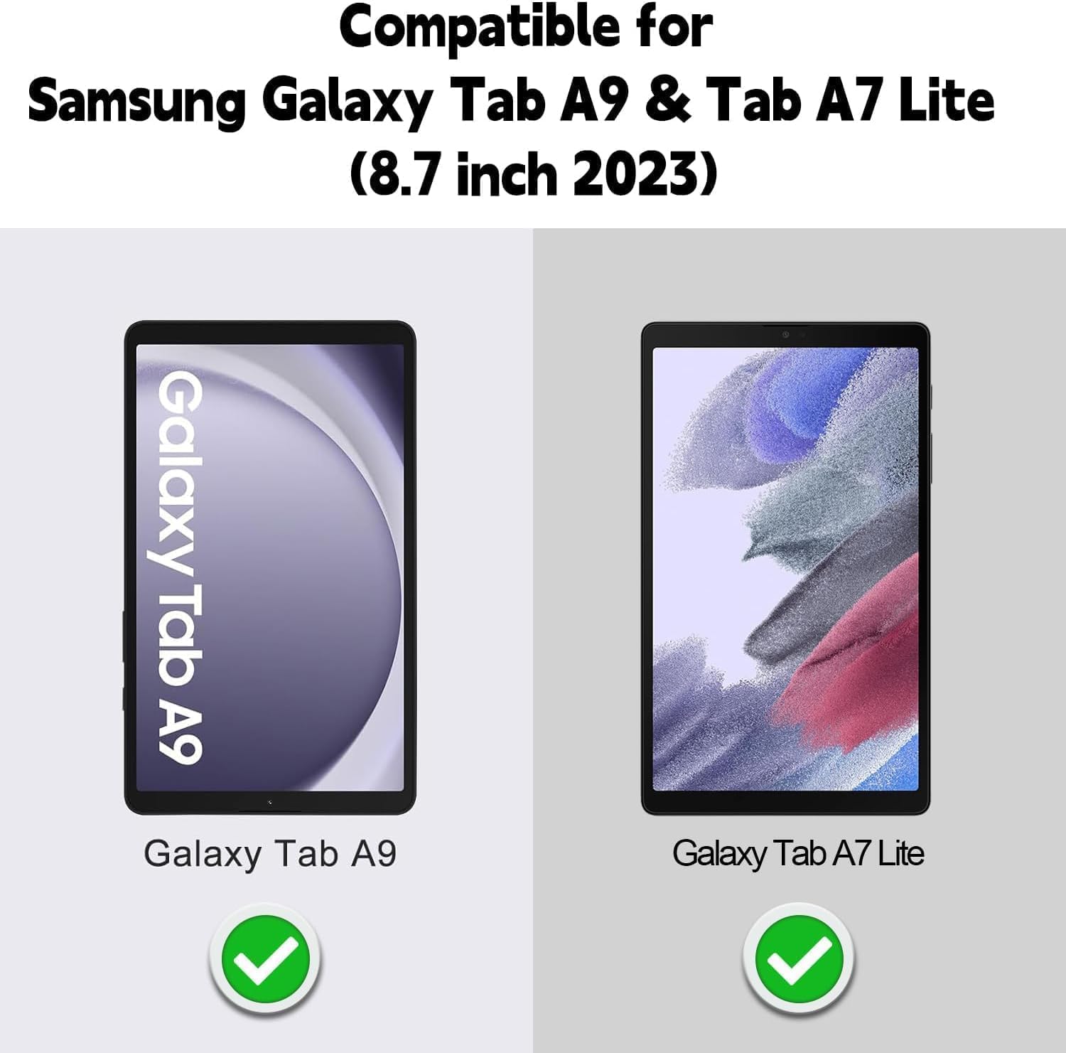BMOUO Funda para niños para Samsung Galaxy Tab A9 de 8.7 pulgadas 2023 (SM-X110X115X117) y Galaxy Tab A7 Lite 2021, con protector de pantalla, a