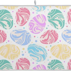 Colorful Marbled Easter Eggs Dish Drying Mat Washnable Absorbent Drying Mat Kitchen Counter Countertop Drying Mat Tapete Para Cocina 16” x 18” Colorful Marbled Easter Eggs Dish Drying Mat Washnable Absorbent Drying Mat Kitchen Counter Countertop Drying Mat Tapete Para Cocina 16” x 18”