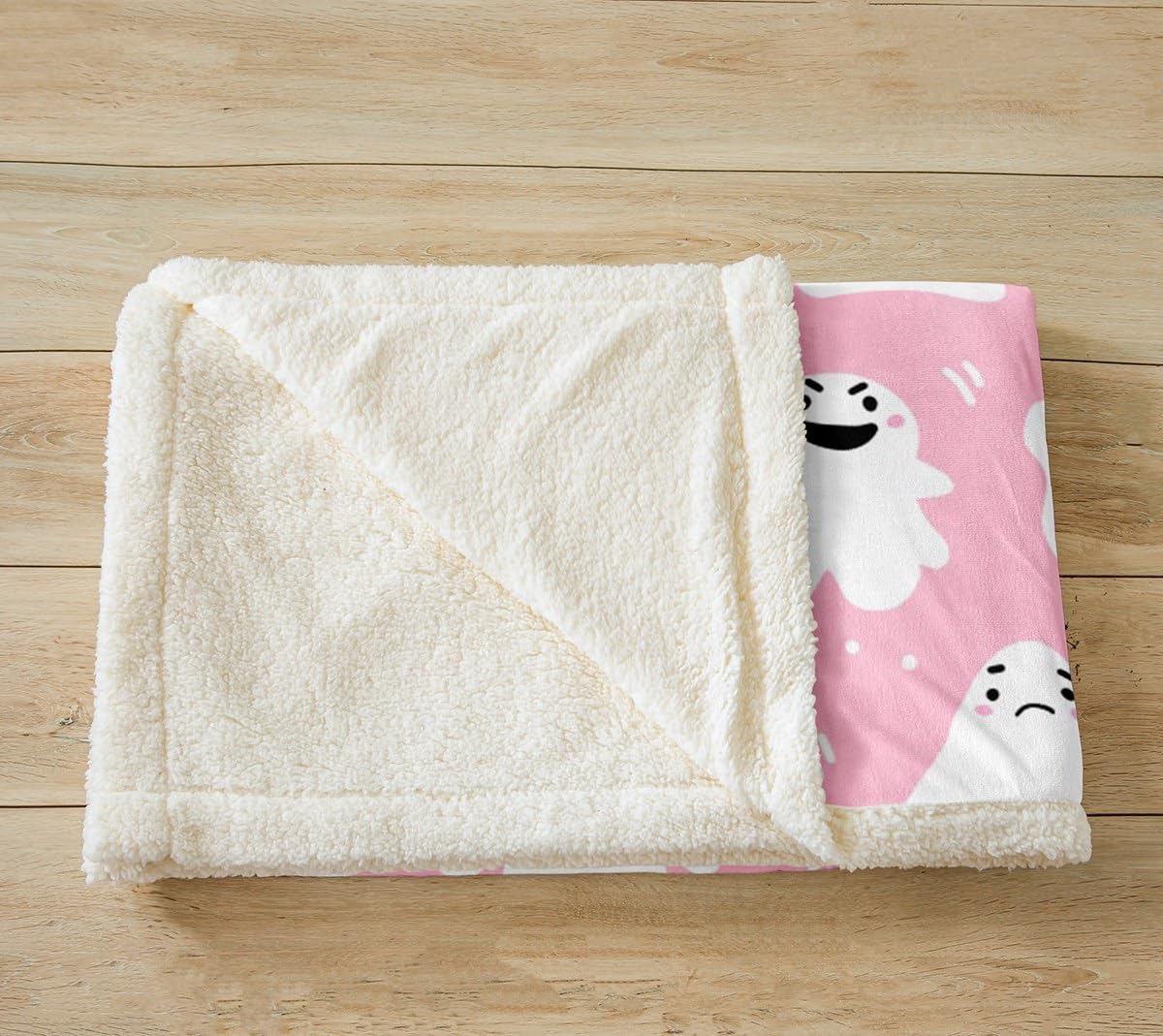 Manfei Manta de fantasmas de Halloween con temática de Halloween para sofá, manta de cama rosa de Halloween para niños, niñas y adultos, decoración
