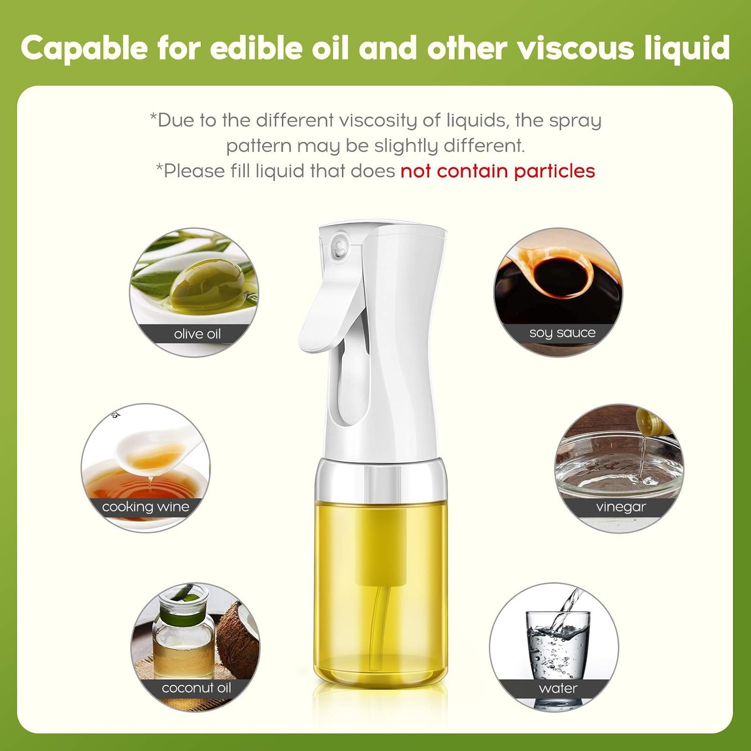 Rociador de aceite de vidrioMister 5.1 fl oz (5.1 fl oz), para aceite de cocina, aceite de oliva, salsa de soja, vinagre, dispensador recargable sin