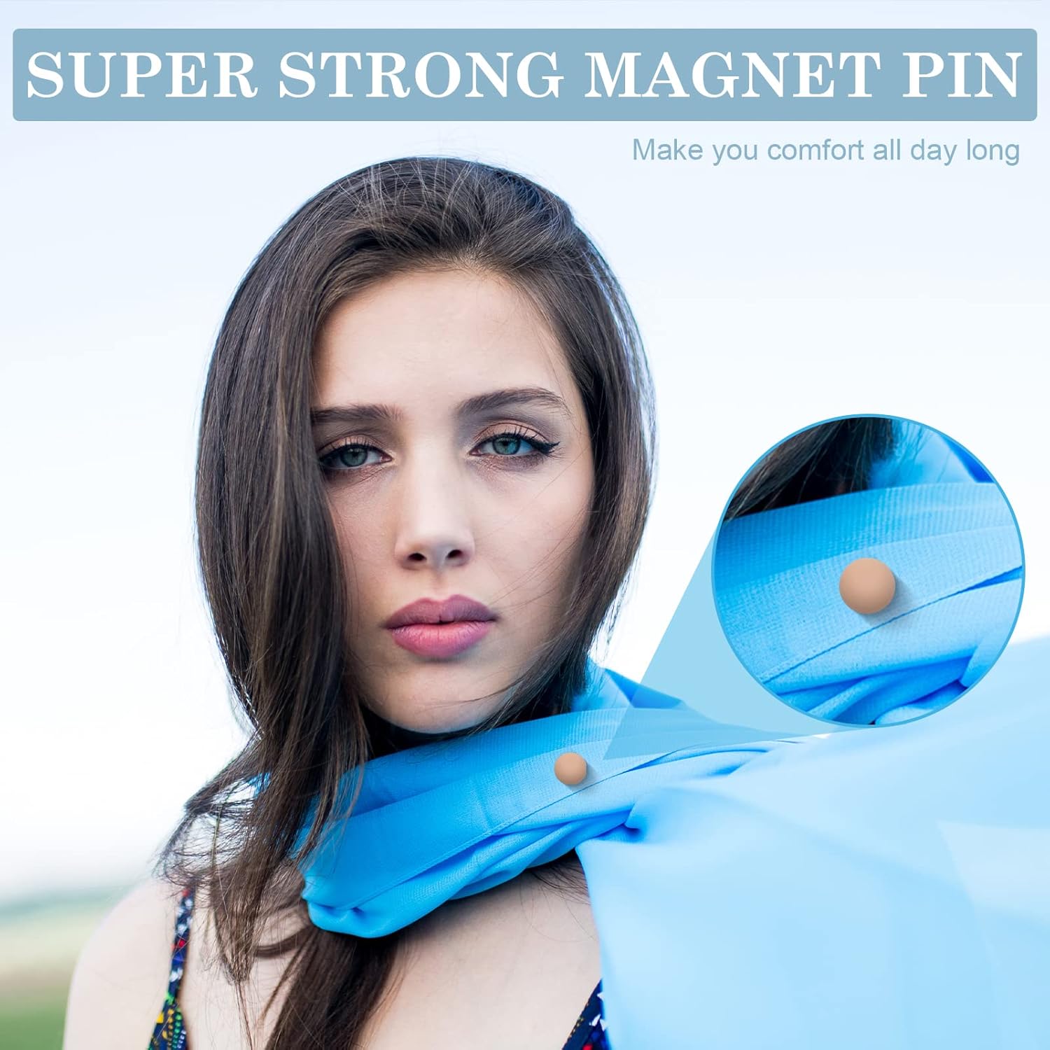 Strength – 8 pares de pines magnéticos para hijab, para mujer, para ropa, bufanda, hiyab, coloridos, multiusos, sin pines, para pequeños hiyab