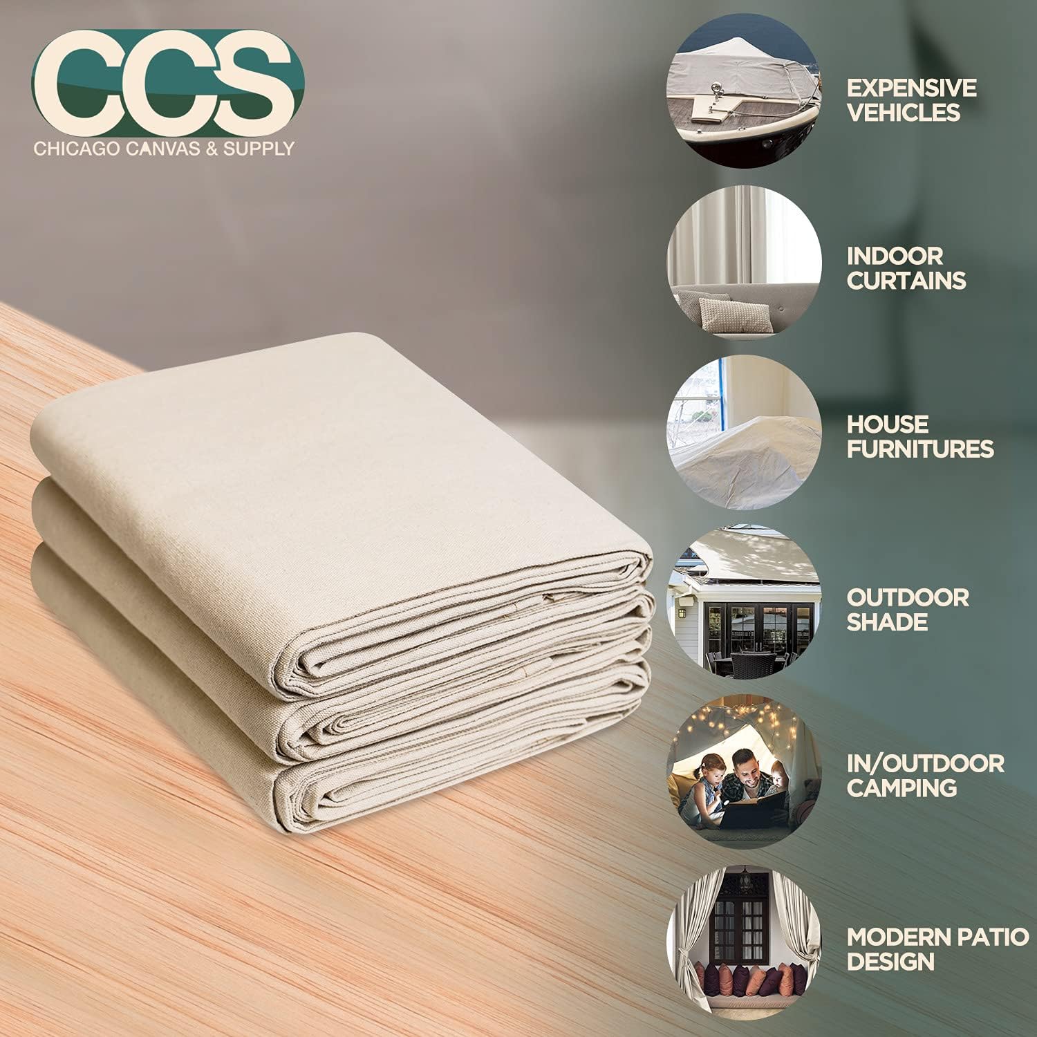 CCS CHICAGO CANVAS & SUPPLY – Lona de algodón resistente para proteger los muebles, lavable, reutilizable, tela de pato, bloque de tela para pintar