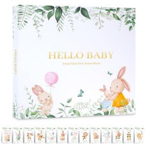 SALUOKE Álbum de libros de recuerdos para bebés libros de primeros 5 años para bebé niño o niña, libro de recortes de género neutro del bosque, SALUOKE Álbum de libros de recuerdos para bebés libros de primeros 5 años para bebé niño o niña, libro de recortes de género neutro del bosque,