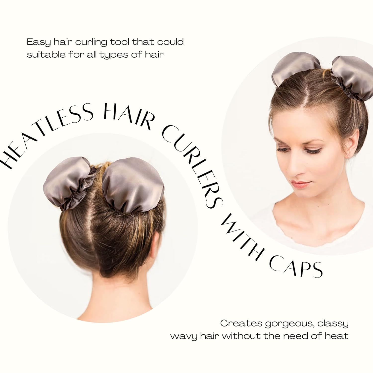 4 rizadores de pelo de seda sin calor, gorro de pelo sin calor para dormir, rulos sin calor para cabello largo y corto, herramienta de rizado de
