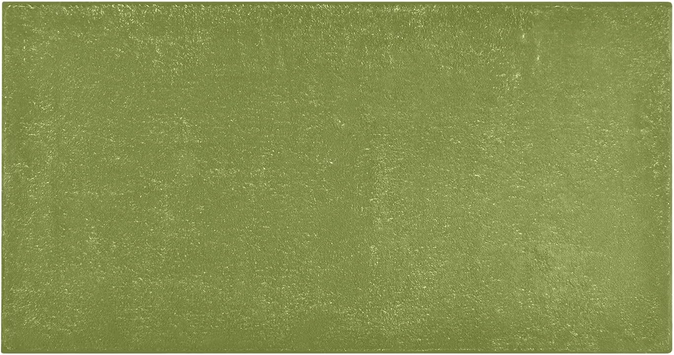 Alfombra de baño de felpa verde musgo, alfombra de baño con parte trasera de goma antideslizante, lavable, alfombra de baño absorbente, 39 x 20