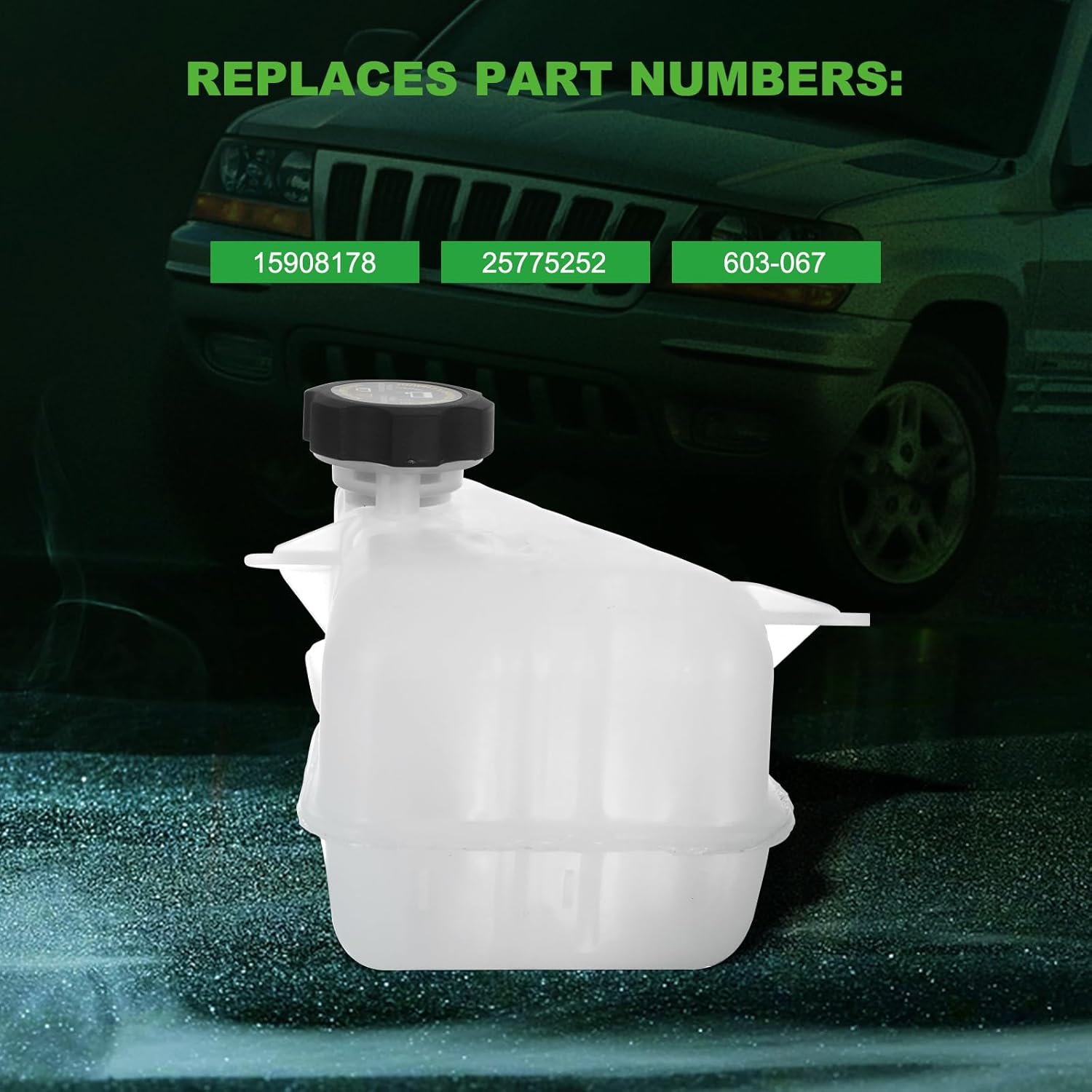 NOTUDE Depósito de refrigerante con tapa, tanque de desbordamiento de radiador de plástico para reemplazar 15908178 compatible con 2009 para G6 2
