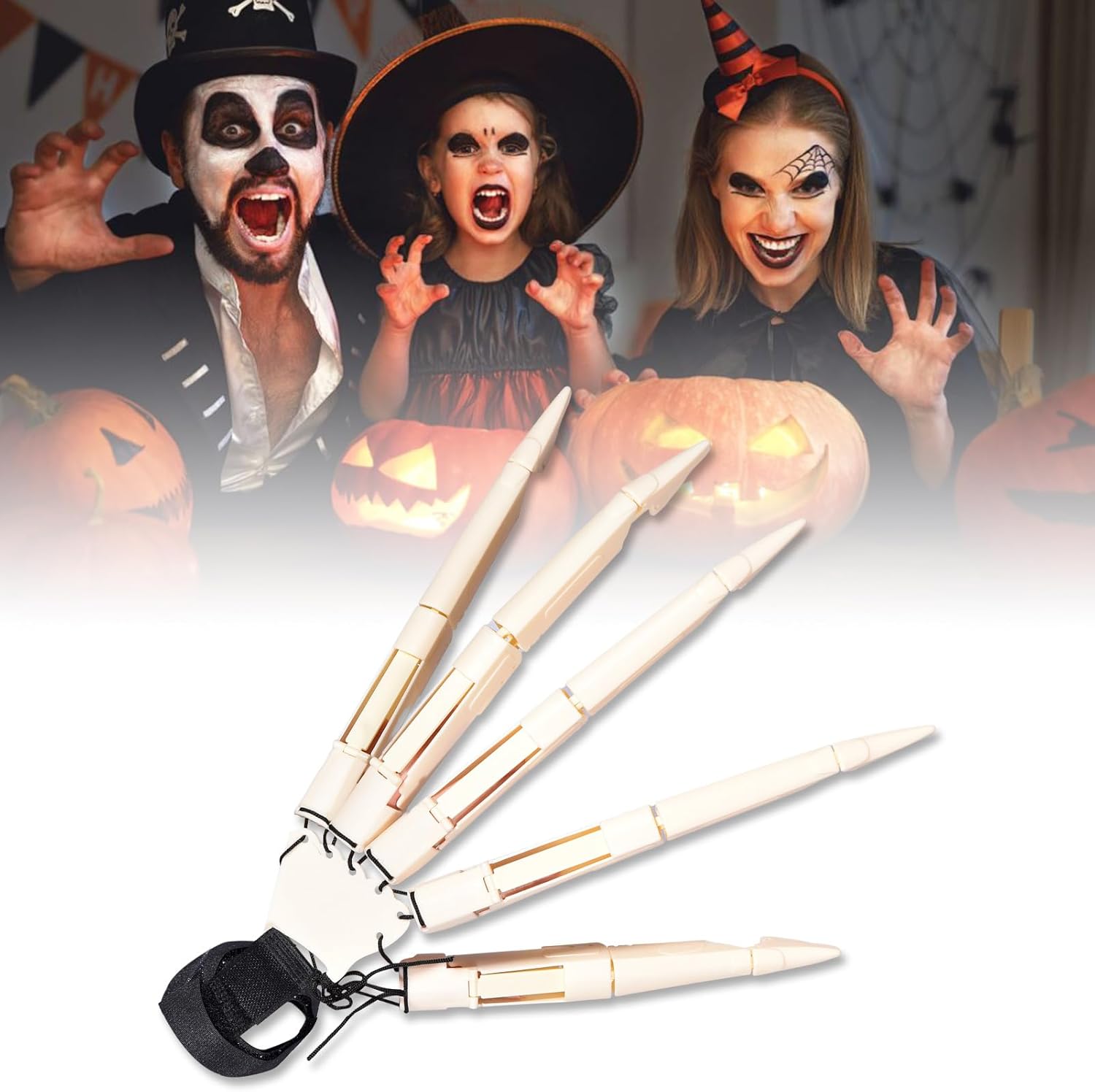 1 par de dedos articulados de Halloween, extensiones de dedos articulados, decoración de dedos de Halloween, extensiones de dedos articuladas