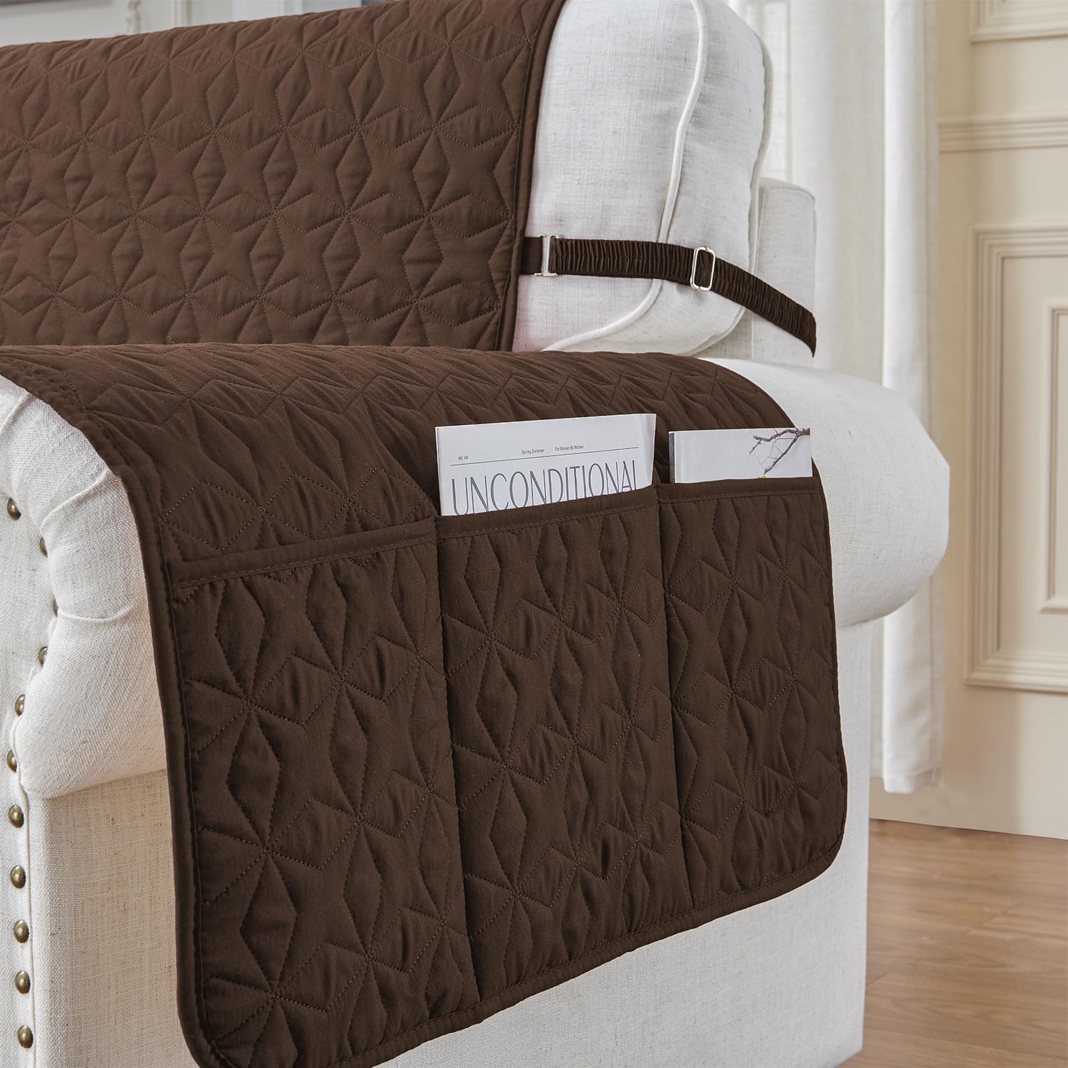 RBSC – Funda para sillón de 23 pulgadas, impermeable, antideslizante, protector de muebles, funda de sofá lavable con correas elásticas para niños,