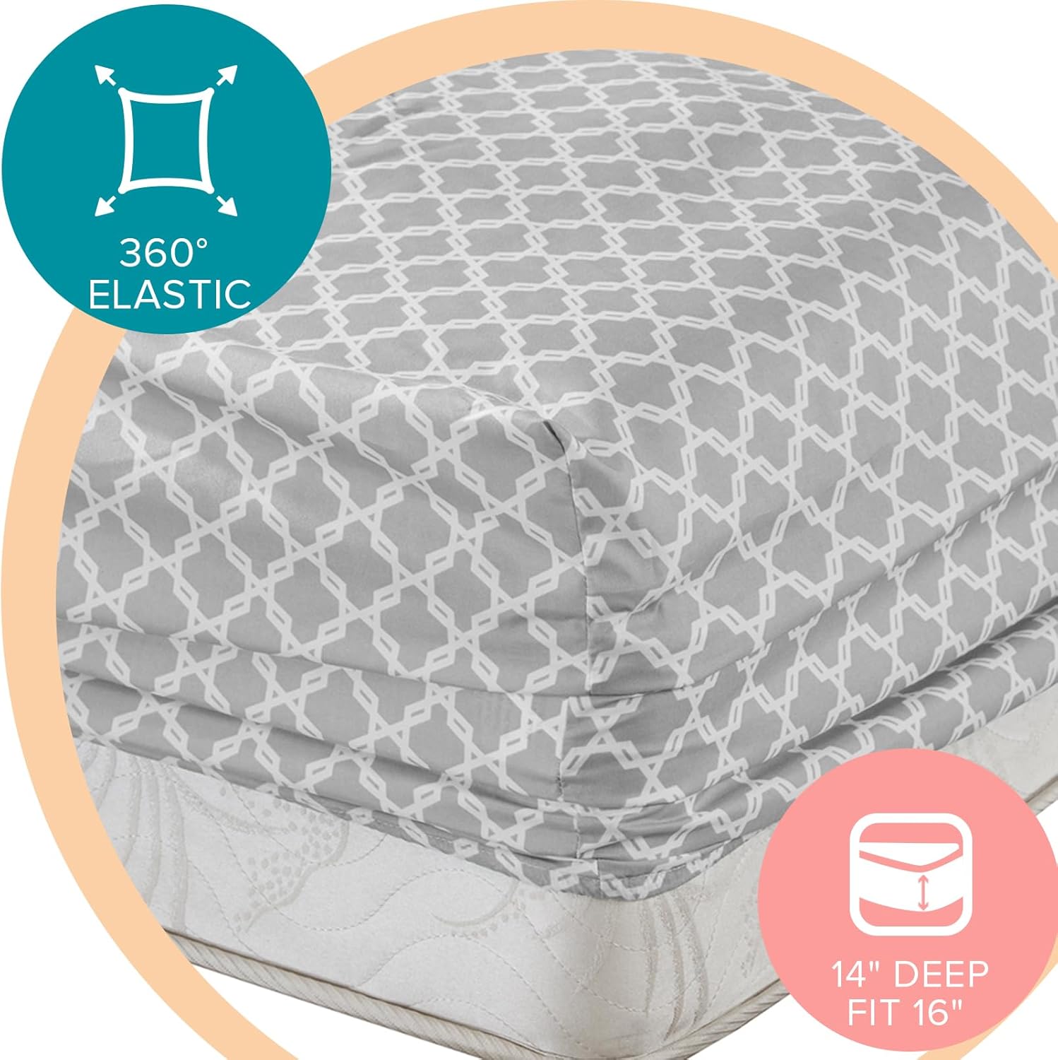 Comfort Spaces – Juego de sábanas de 3 piezas Coolmax supersuave y resistente a la decoloración que absorbe la humedad con elásticos alrededor que