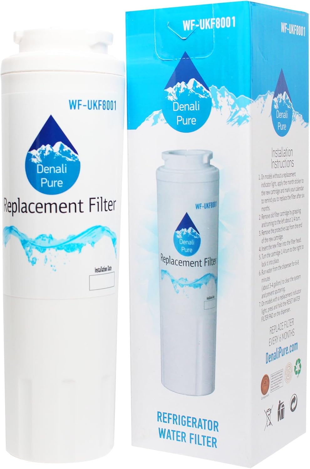 Paquete de 3 filtros de agua de repuesto para refrigerador Whirlpool GI6FARXXY06, compatible con cartucho de filtro de agua para refrigerador