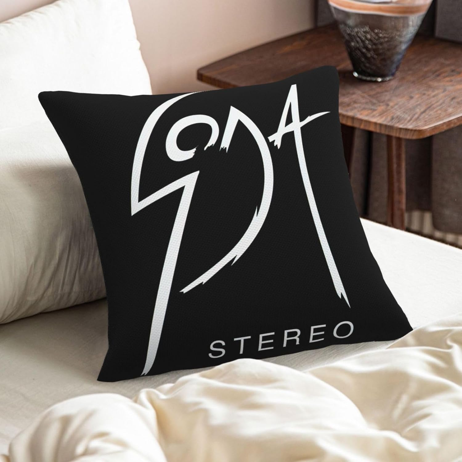 Soda Rock Band Stereo Pillow Cases Soft Classic Designs for Office with Zipper Easy Care Cool for Hot Sleepers (Pillows are Not Included) 16″x16″