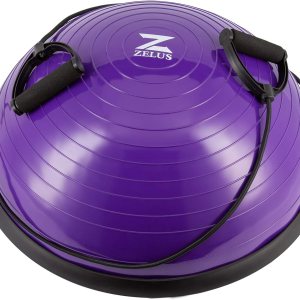 ZELUS Entrenador de pelota de equilibrio con bandas de resistencia y bomba de pie, pelota de yoga inflable para entrenamientos de gimnasio en casa, ZELUS Entrenador de pelota de equilibrio con bandas de resistencia y bomba de pie, pelota de yoga inflable para entrenamientos de gimnasio en casa,
