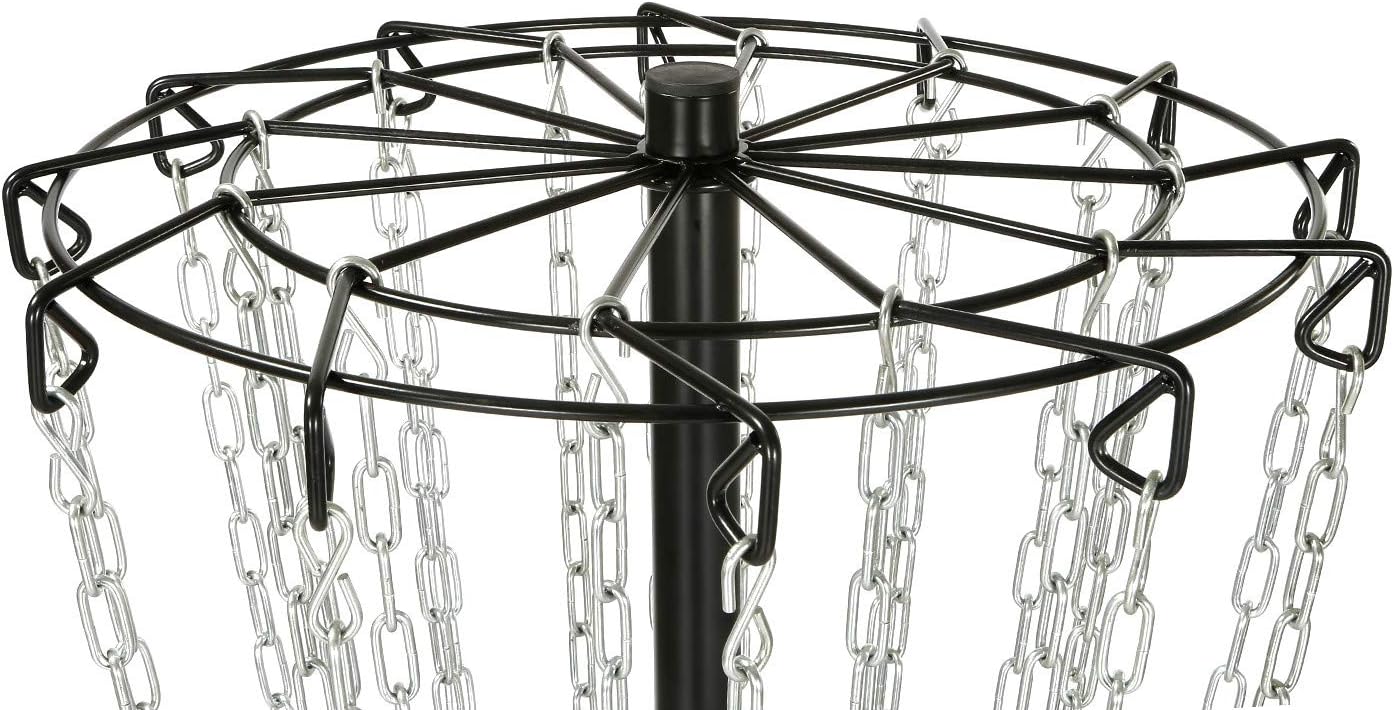 Cesta de golf de disco incluye 3 discos, 24 cadenas portátiles de metal para golf