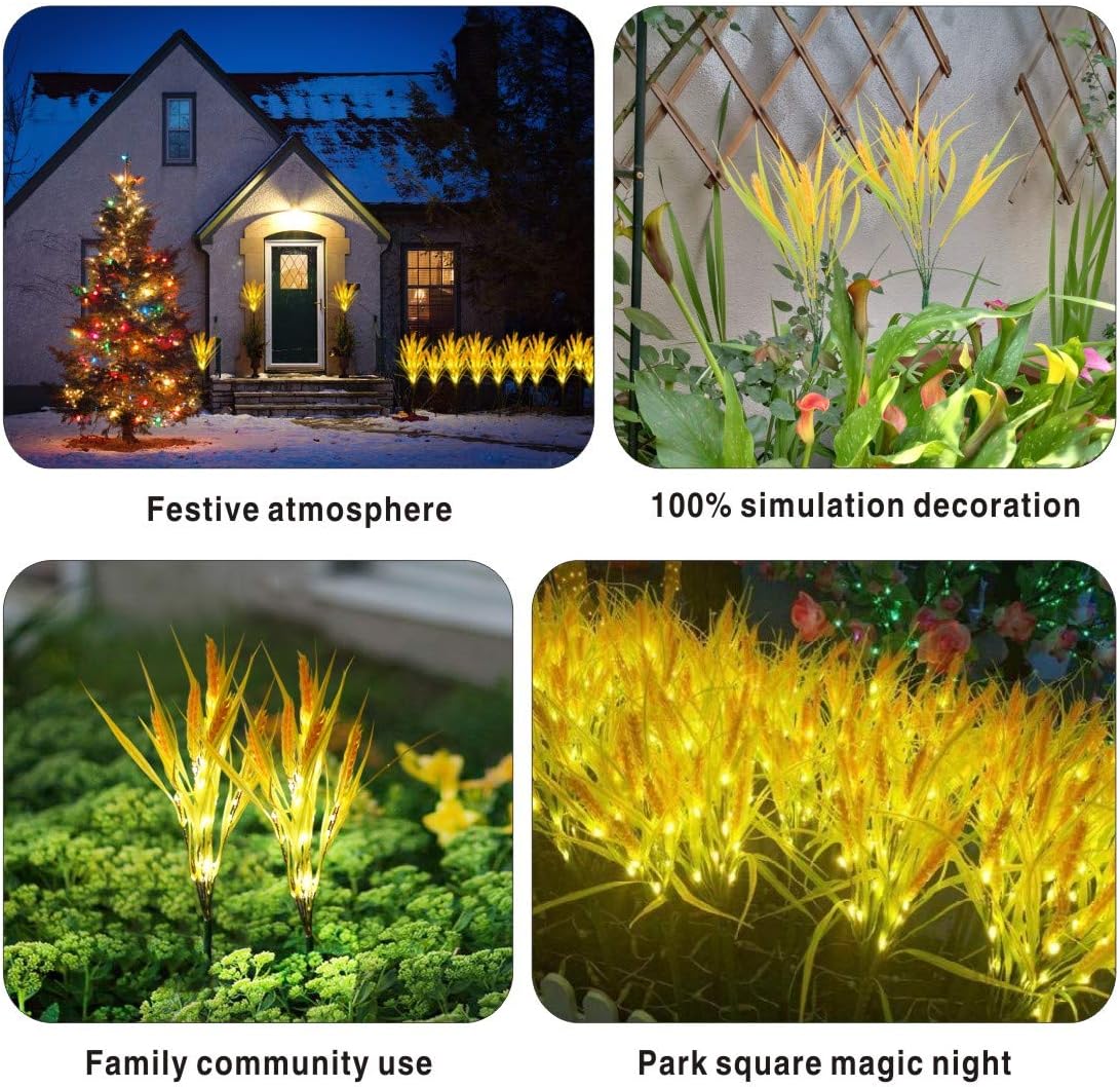 Idefair Luces solares de flores decorativas para exteriores, paquete de 2 luces solares de estaca de jardín para patio, césped, patio, camino