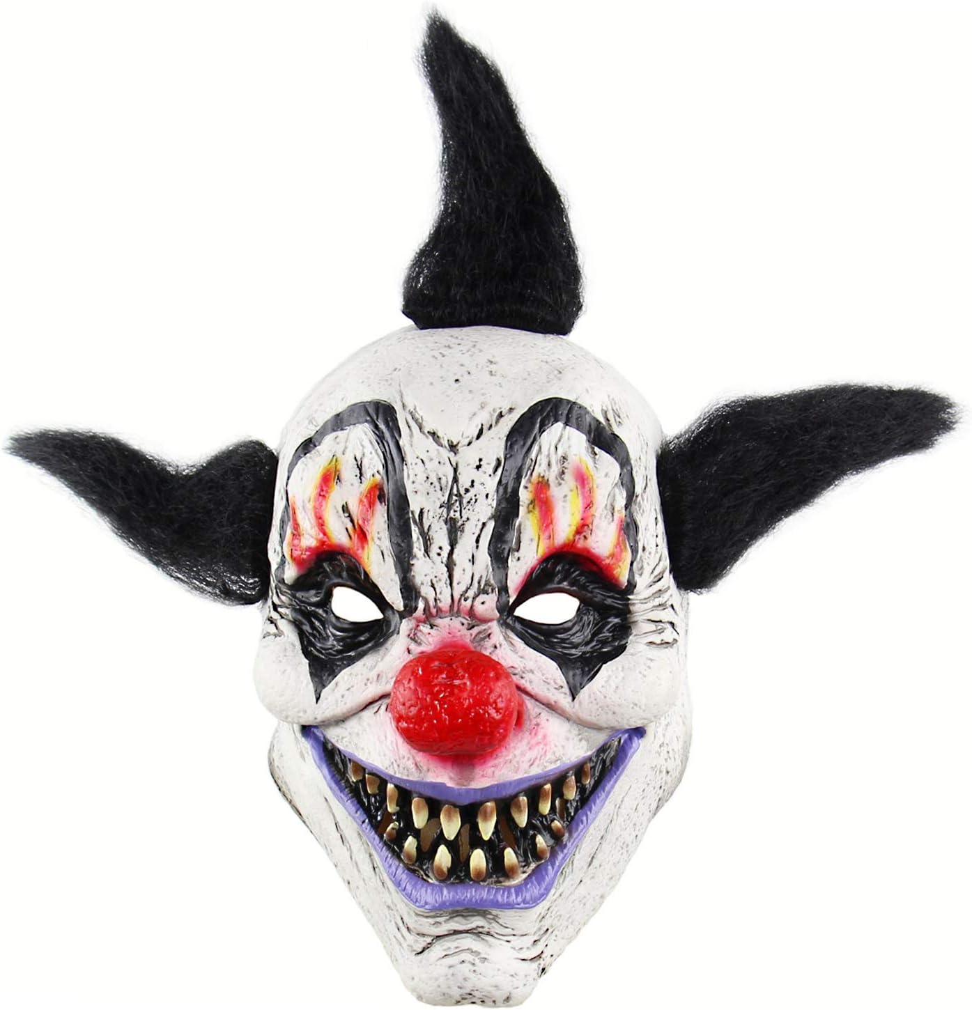 HKSICHENGKEJI Máscara de payaso de terror, máscara de payaso malvado de miedo, disfraz de Halloween, espeluznante diablo, zombi, fantasma, máscara