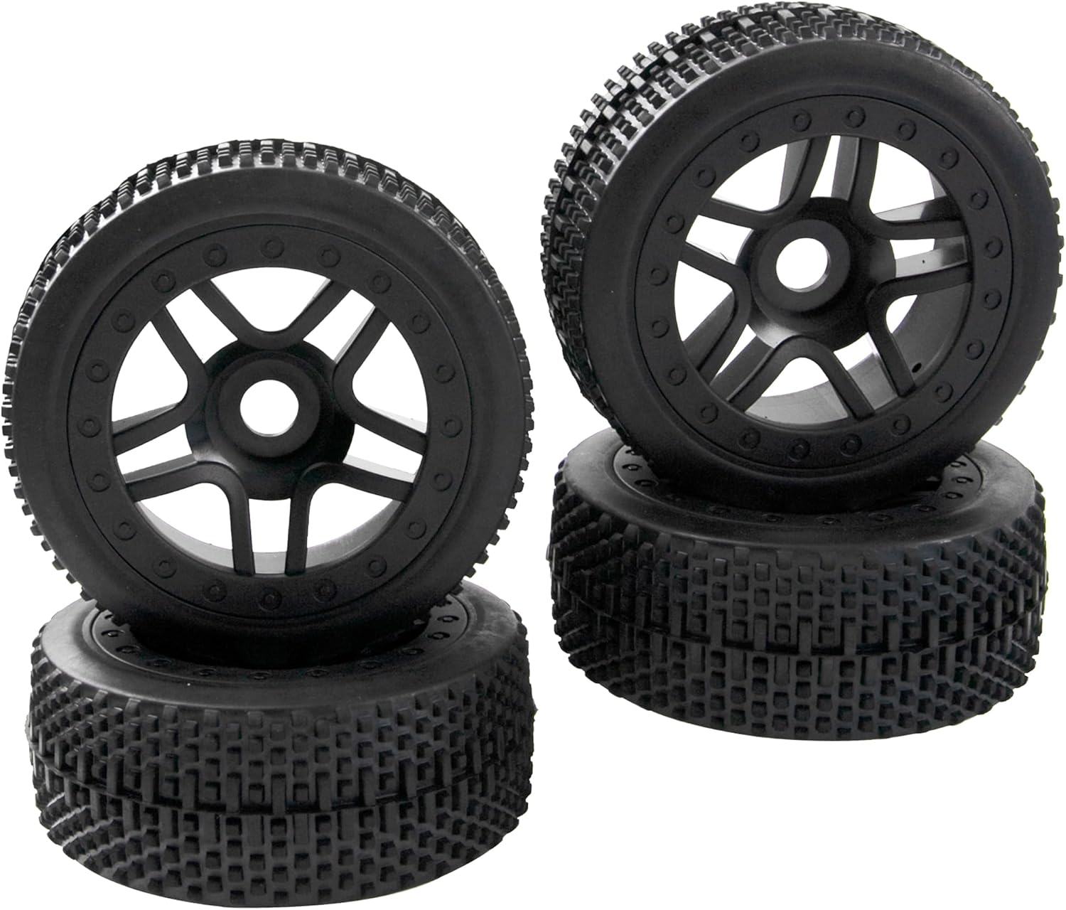 ShareGoo OD 4.4 pulgadas 18 neumáticos para buggy, llantas hexagonales de 0.67 pulgadas y neumáticos de goma compatibles con Redcat Teamc Losi HPI