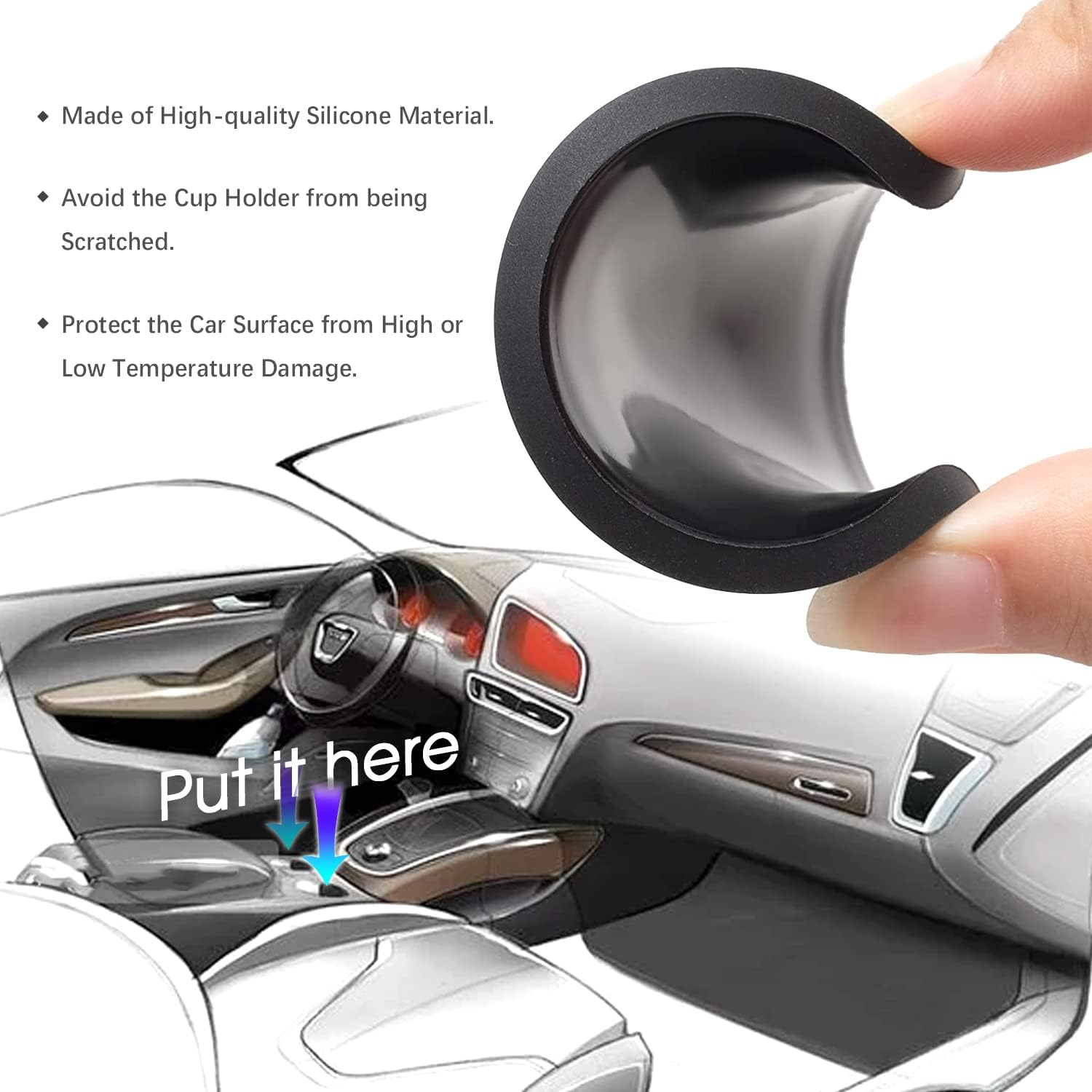 Aollpu 2 posavasos para automóvil, accesorios para interiores de automóvil de 2.75 pulgadas, accesorios para fanáticos del fútbol, tapete de