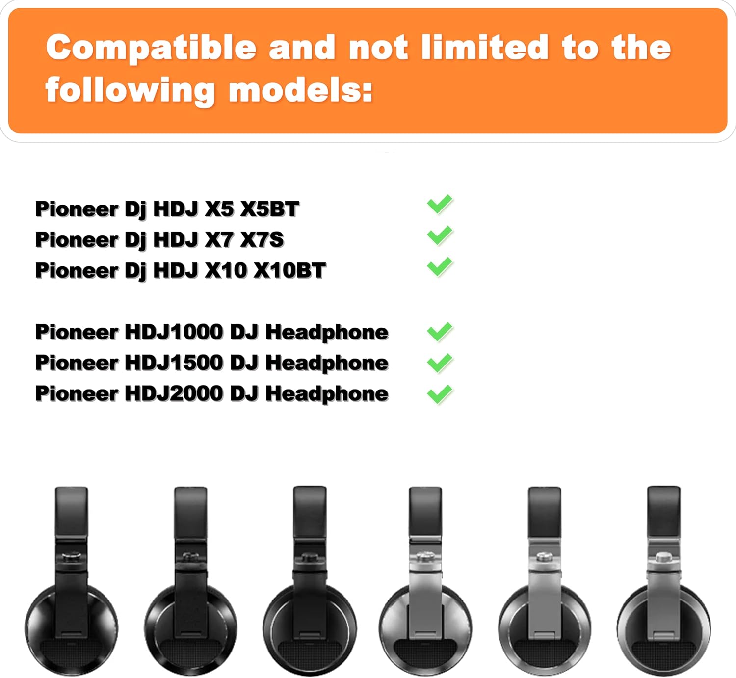 Almohadillas de piel de proteína gruesa y suave para los oídos y funda de cojín para la diadema, kits de repuesto compatibles con Pioneer HDJ-X5