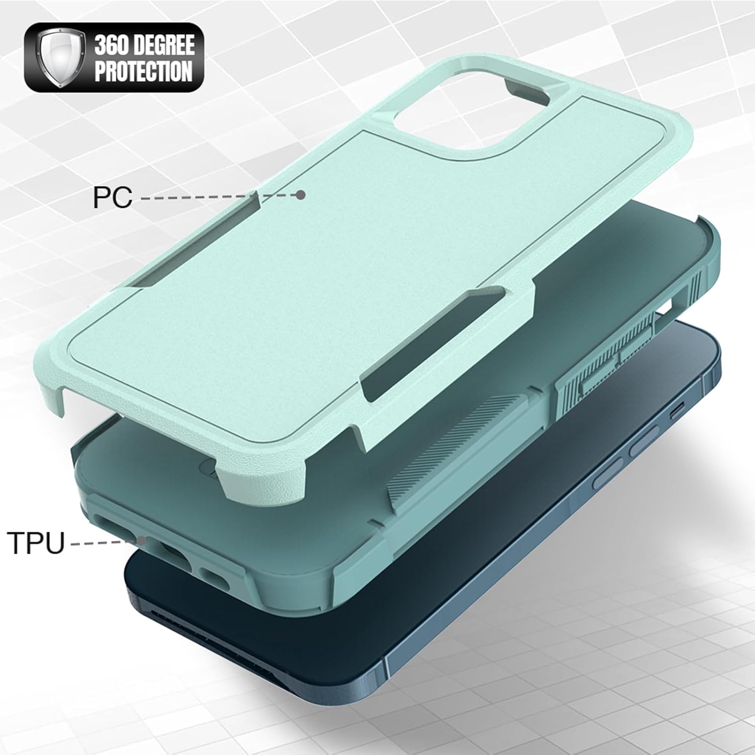 Funda para iPhone 12  iPhone 12 PRO funda protectora de doble capa resistente para teléfono celular, a prueba de golpes, resistente, con protector