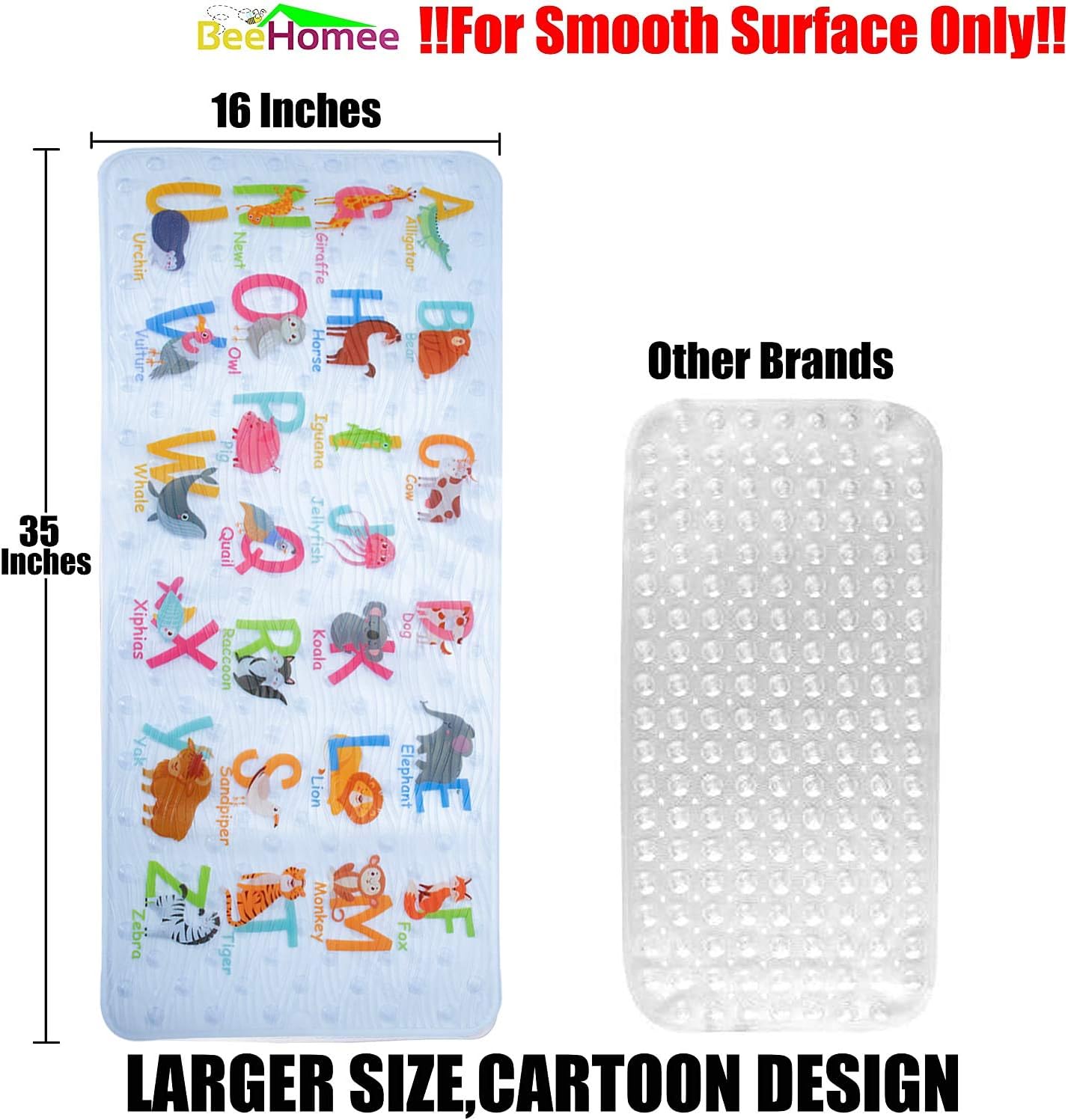 Tapetes de baño para niños pequeños, antideslizantes, de dibujos animados, grandes, antideslizantes, para suelo, 35 x 15, lavables a máquina, tamaño